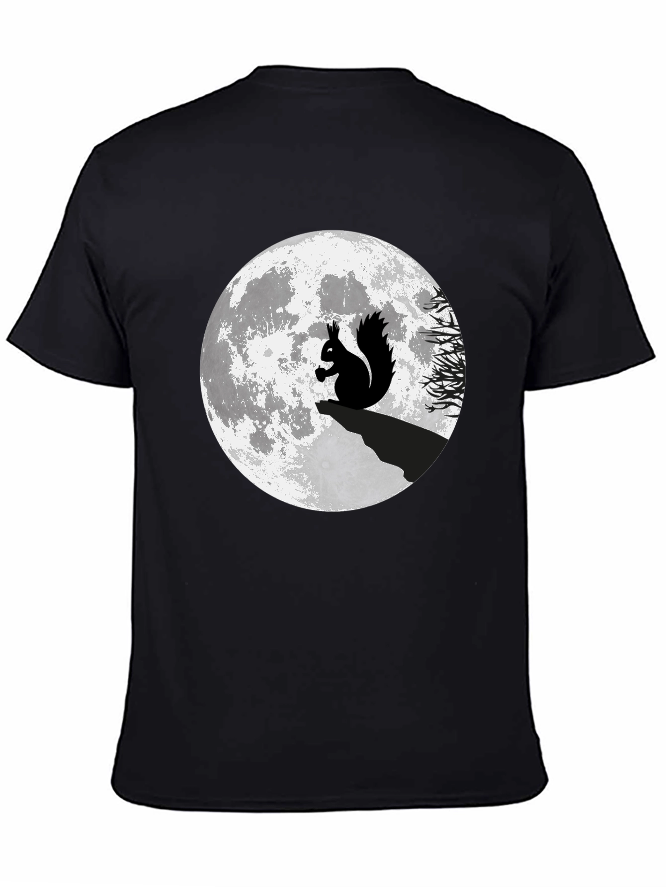 Squirrel Moon Graphic T-Shirt - Black
