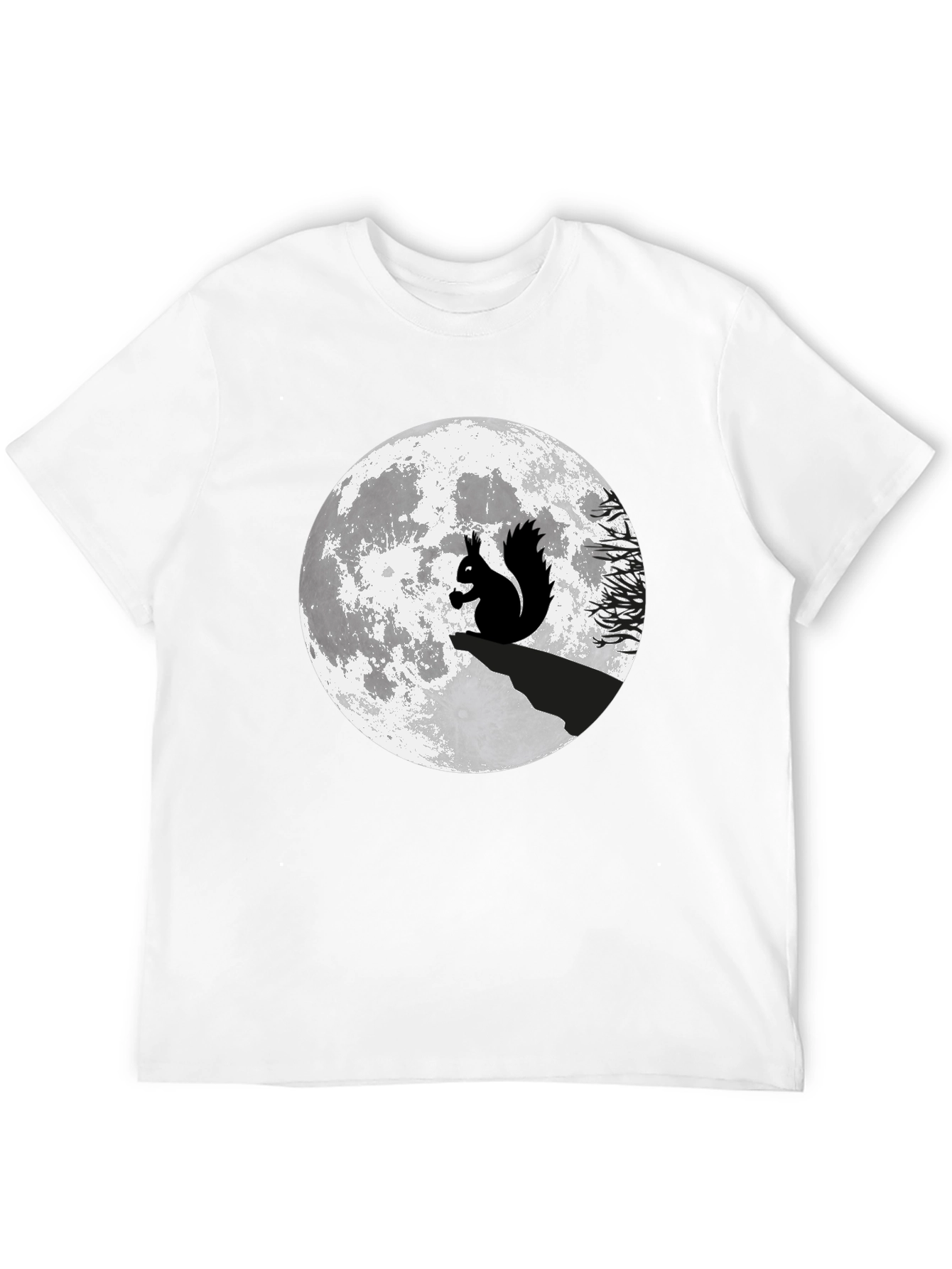 Squirrel Moon Graphic T-Shirt - Black