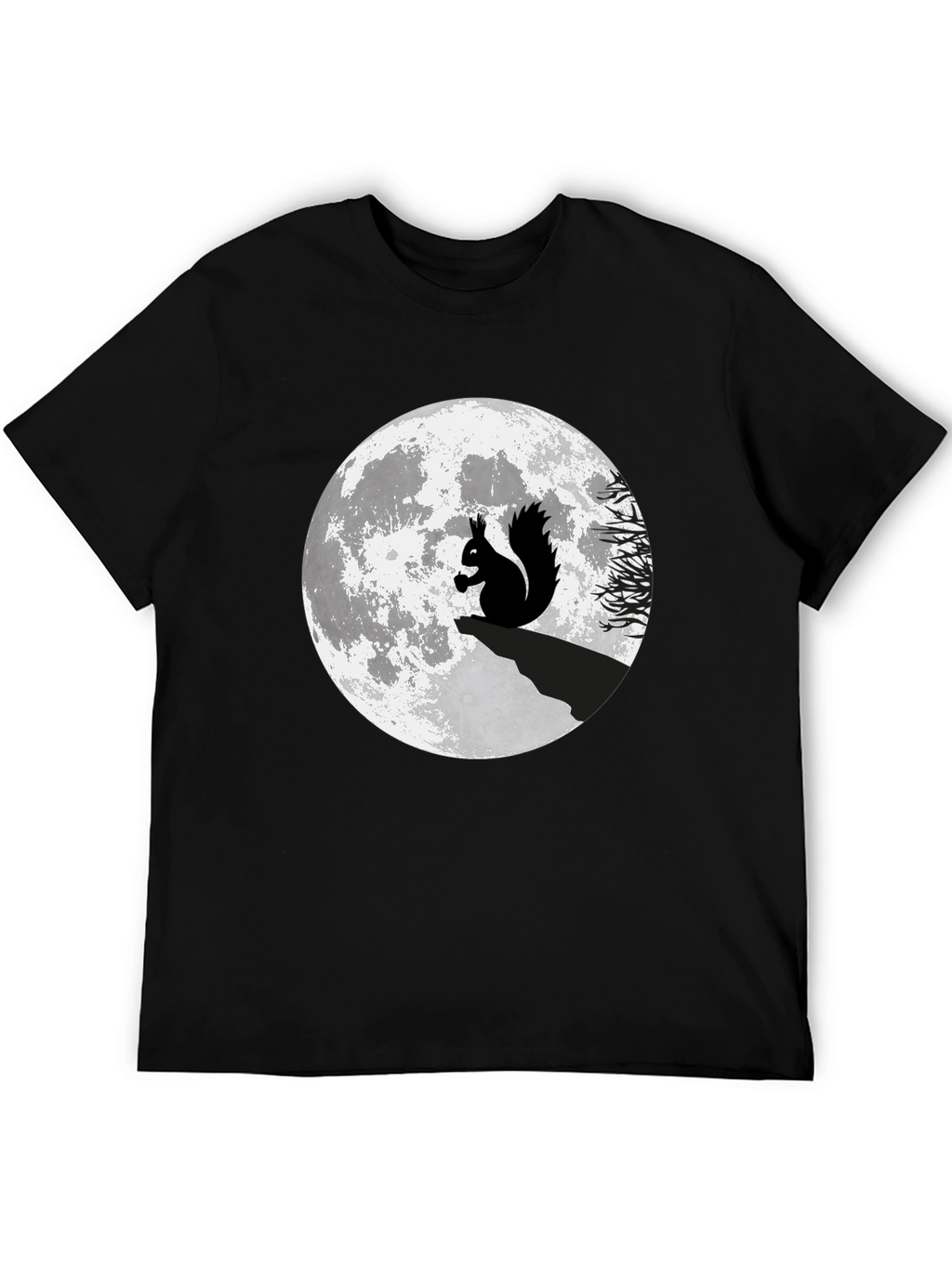 Squirrel Moon Graphic T-Shirt - Black