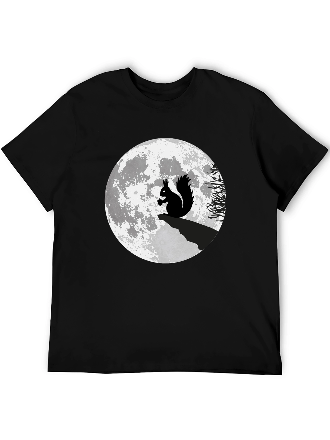 Squirrel Moon Graphic T-Shirt - Black