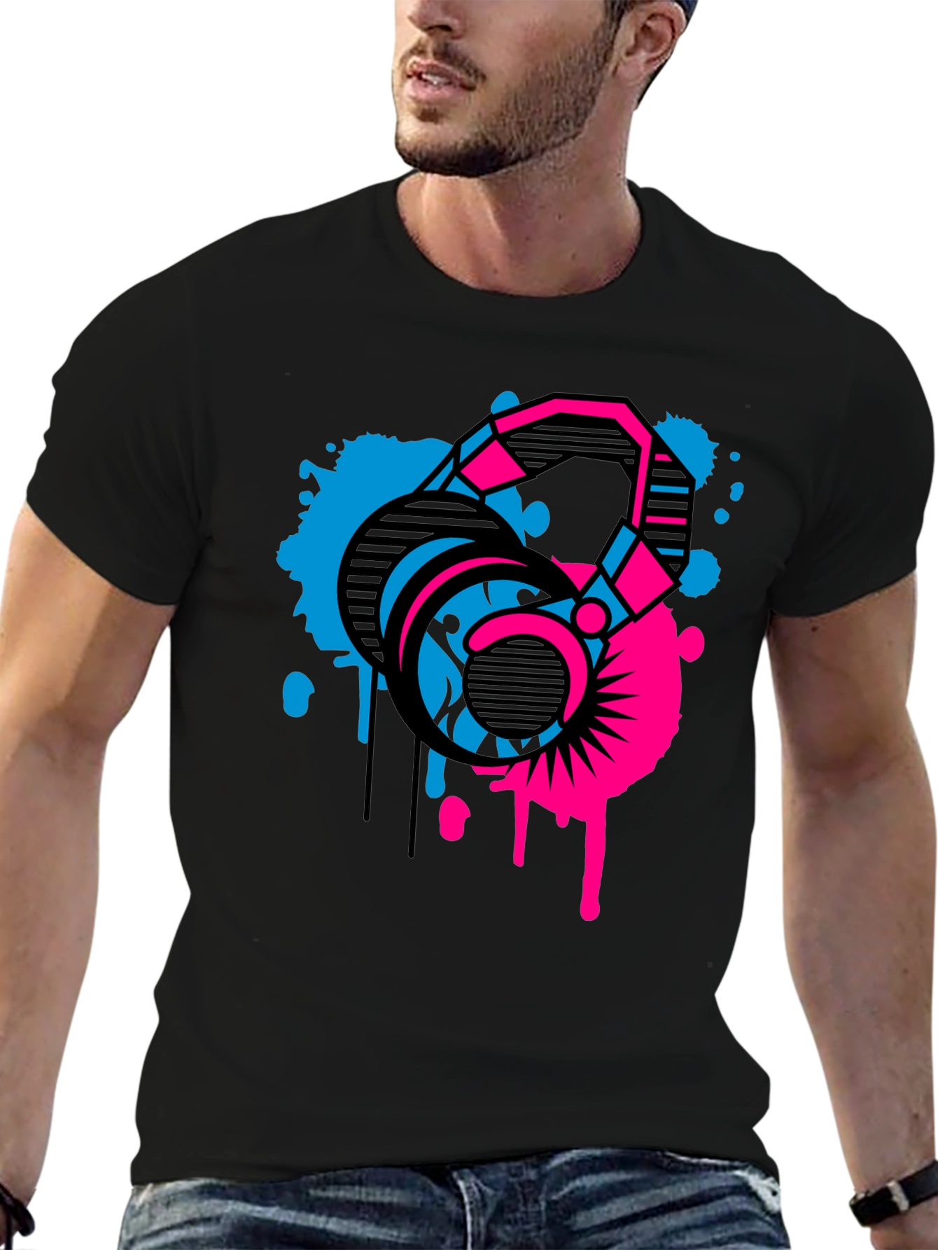 Abstract Kettlebell Graphic T-Shirt - Fitness Apparel