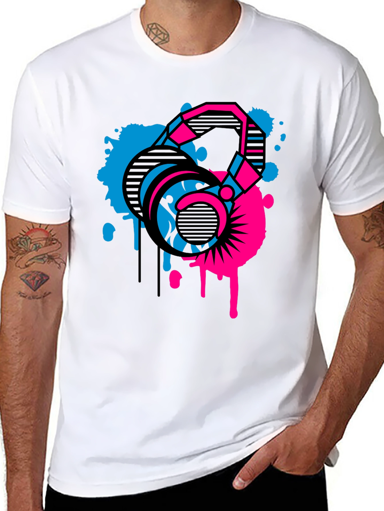 Abstract Kettlebell Graphic T-Shirt - Fitness Apparel