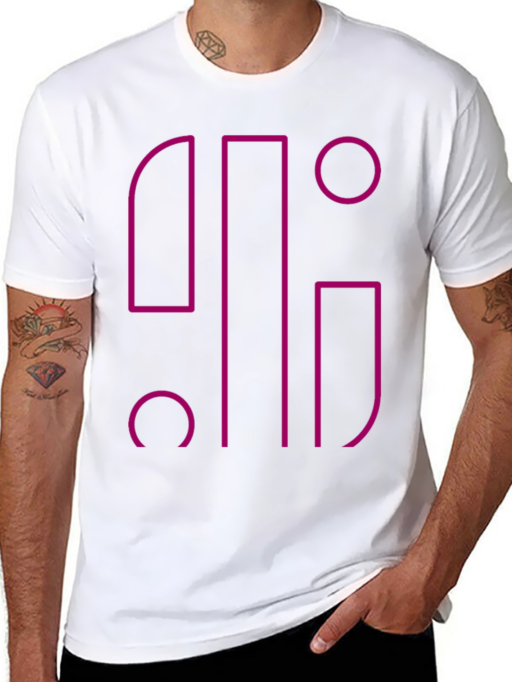 Abstract Geometric Graphic Black T-Shirt