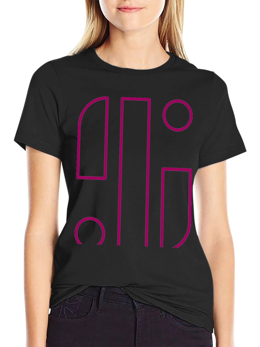 Abstract Geometric Graphic Black T-Shirt