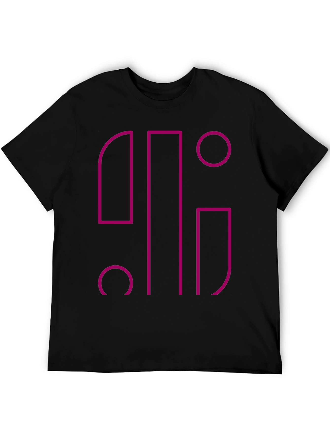 Abstract Geometric Graphic Black T-Shirt