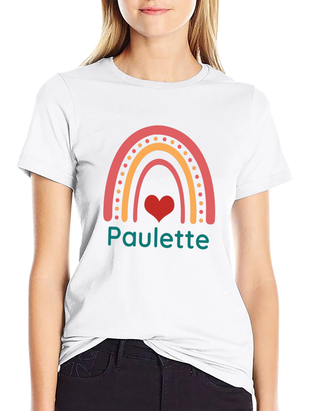 Paulette Rainbow Heart Graphic Tee
