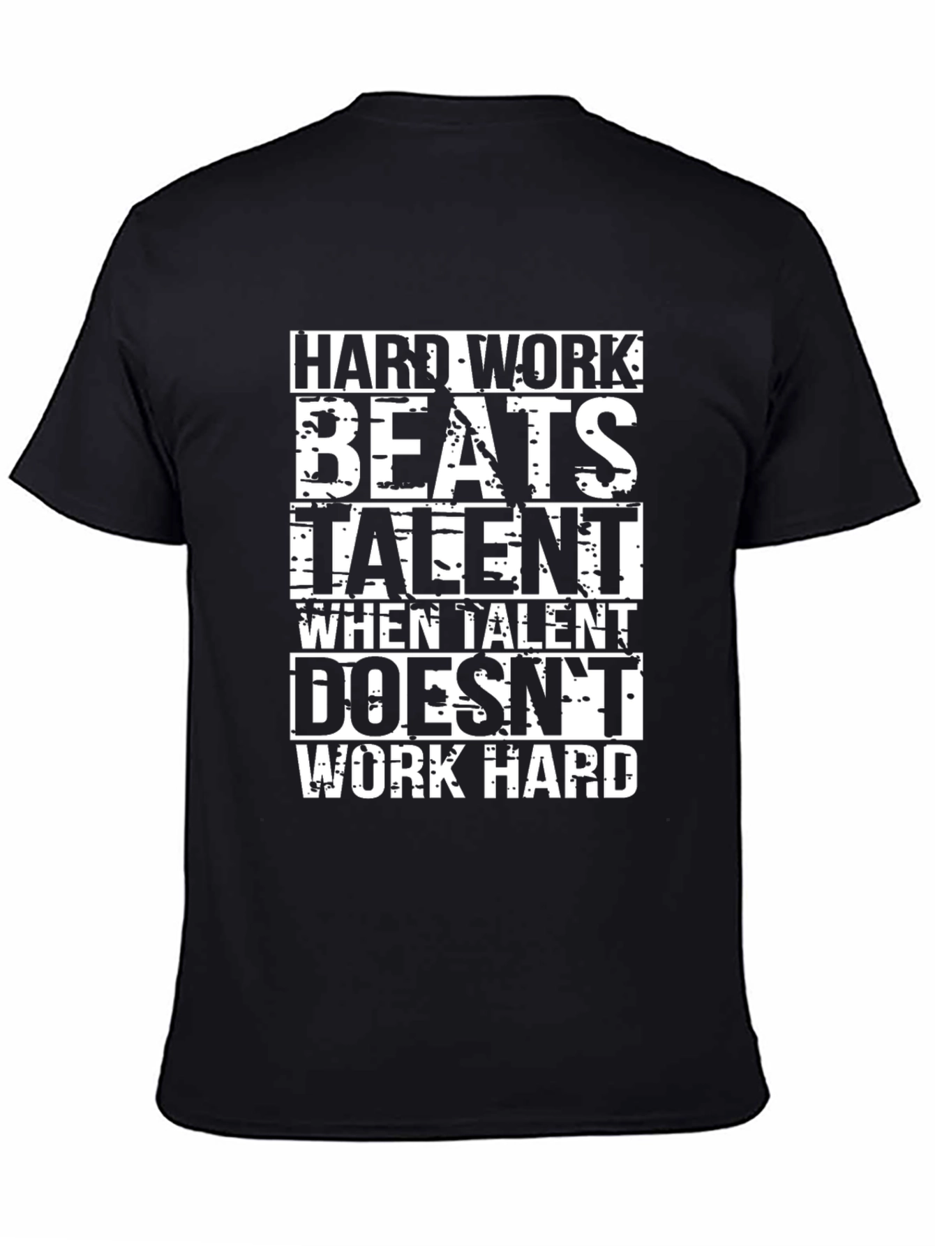 Hard Work Beats Talent Graphic Black T-Shirt