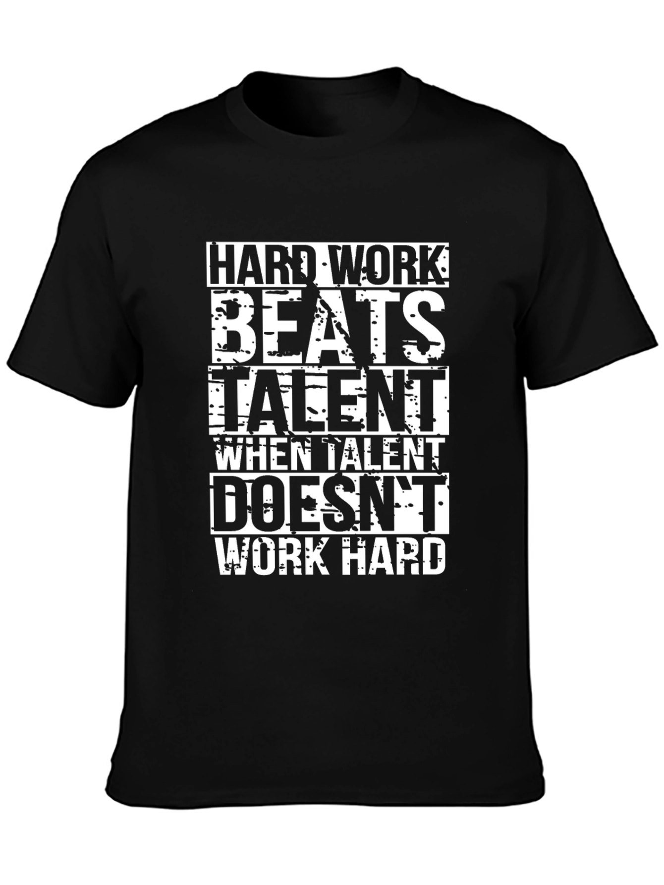 Hard Work Beats Talent Graphic Black T-Shirt
