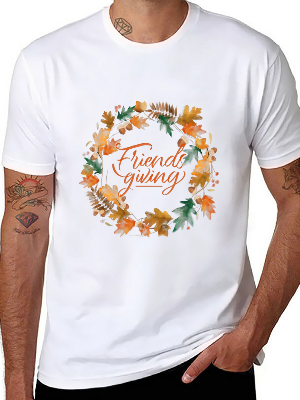 Friendsgiving Autumn Wreath Graphic Tee
