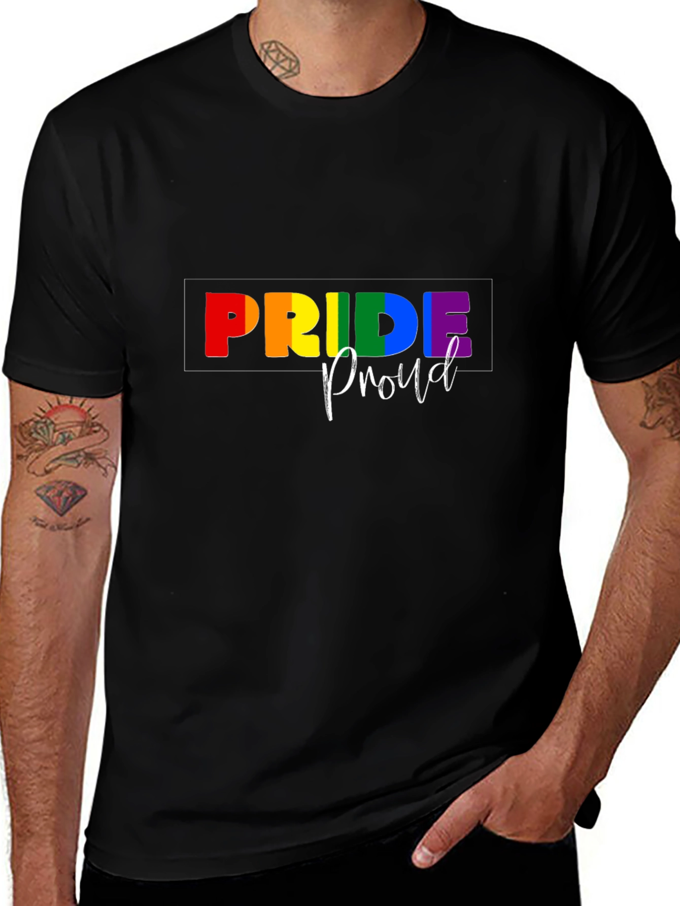 Pride Proud Graphic Tee - Black Unisex T-Shirt