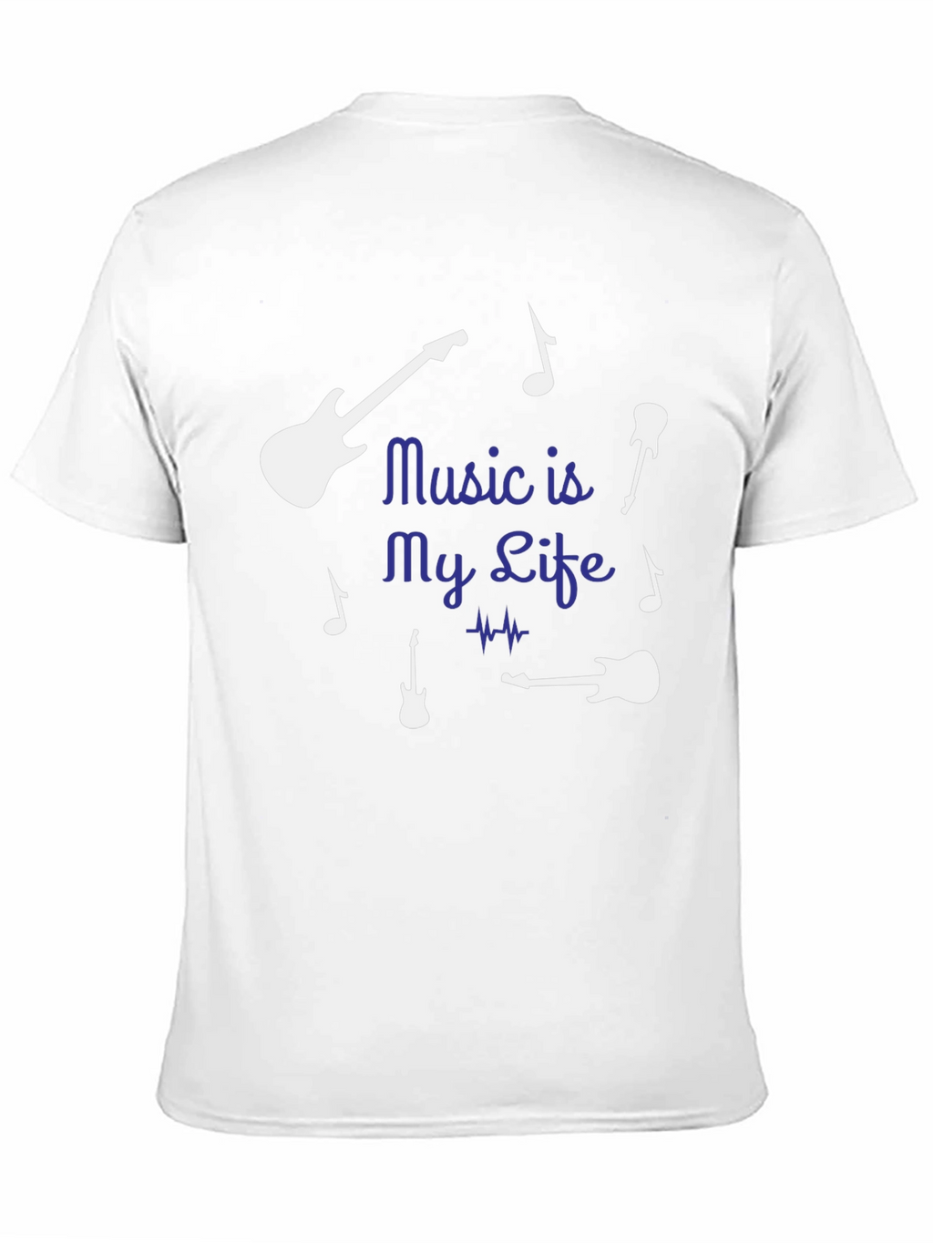 Music is My Life Guitar Graphic Tee - Black