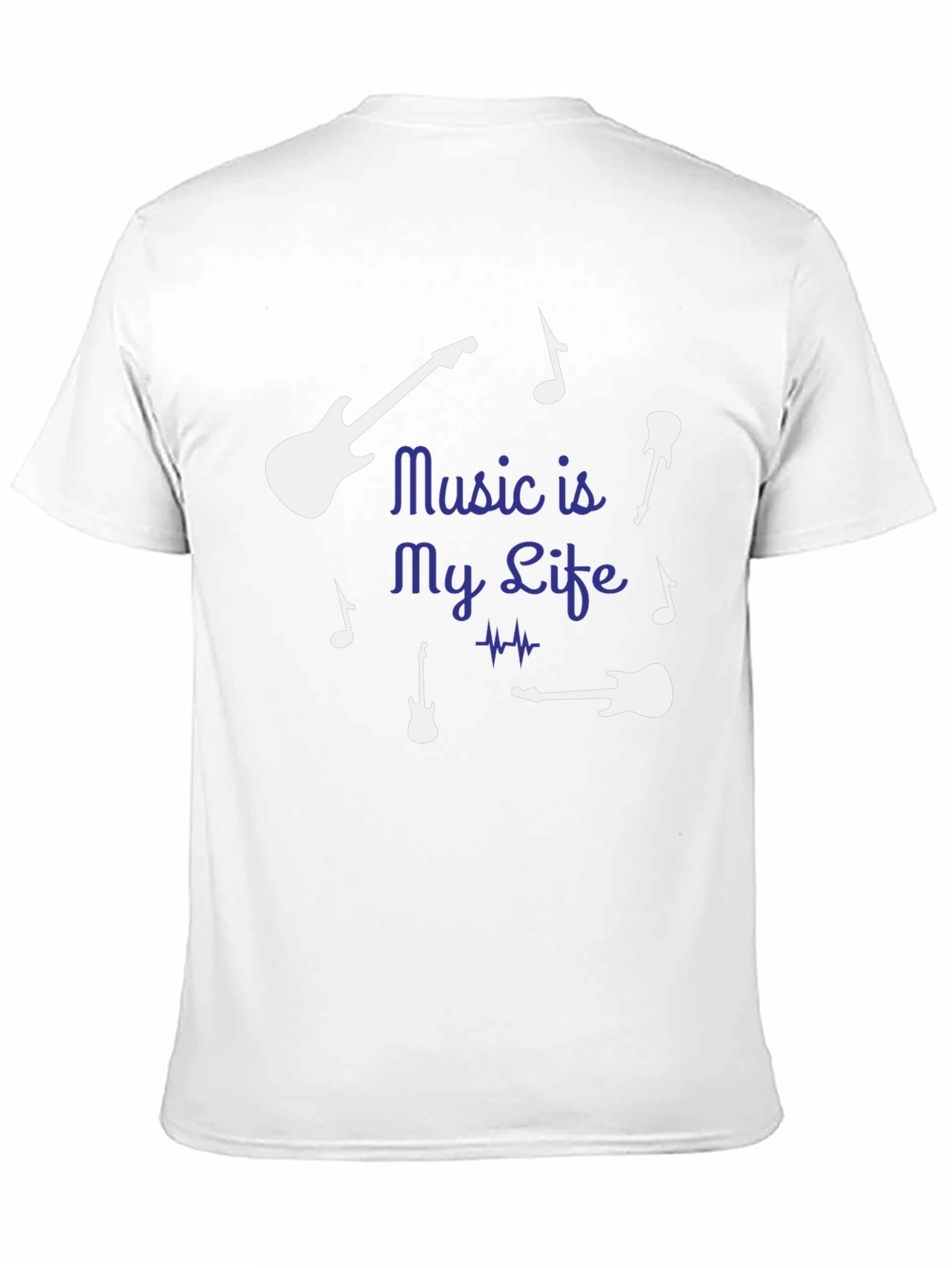 Music is My Life Guitar Graphic Tee - Black