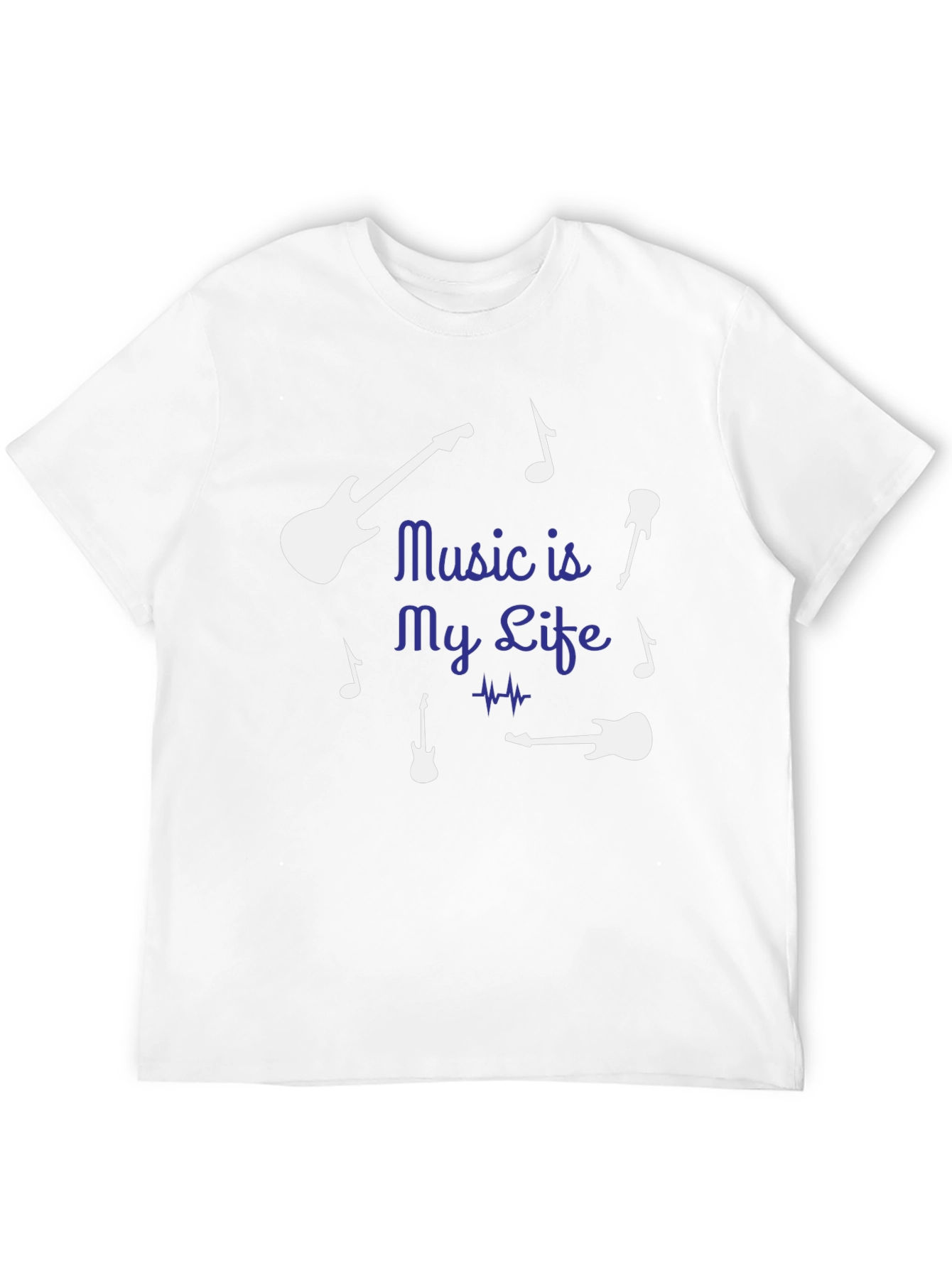Music is My Life Guitar Graphic Tee - Black