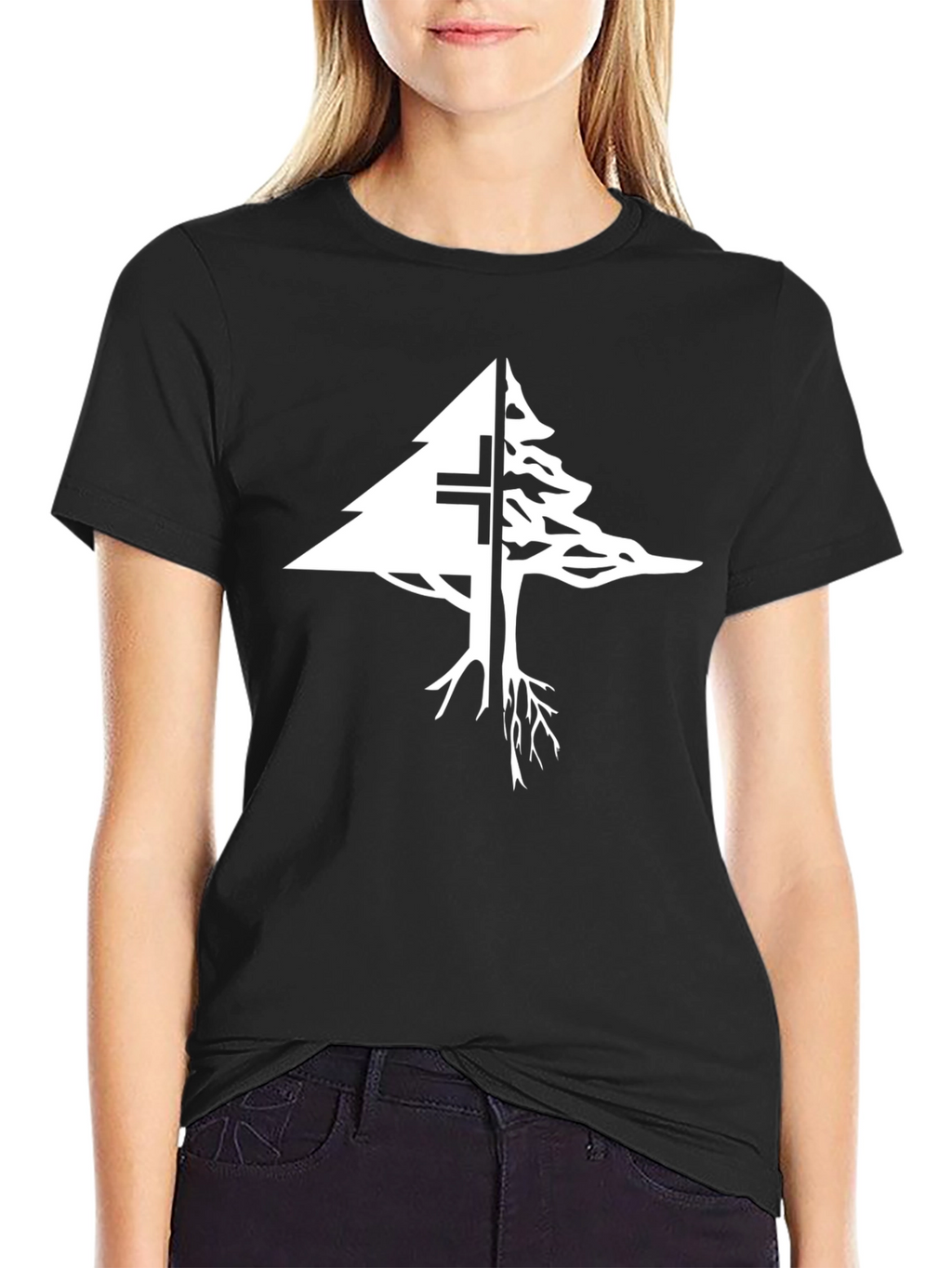 Lebanon Cedar Tree Cross Graphic T-Shirt
