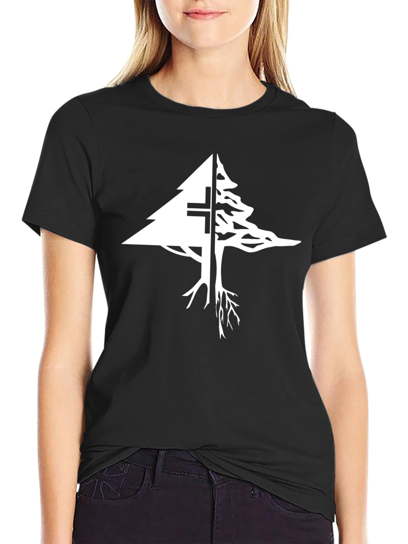 Lebanon Cedar Tree Cross Graphic T-Shirt