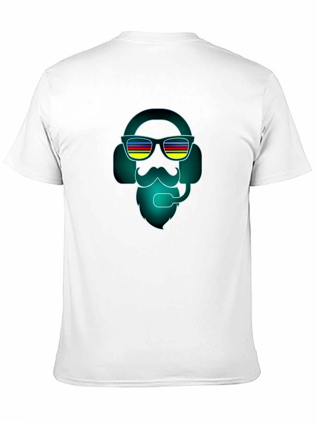 Neon DJ Bearded Man Graphic Tee
