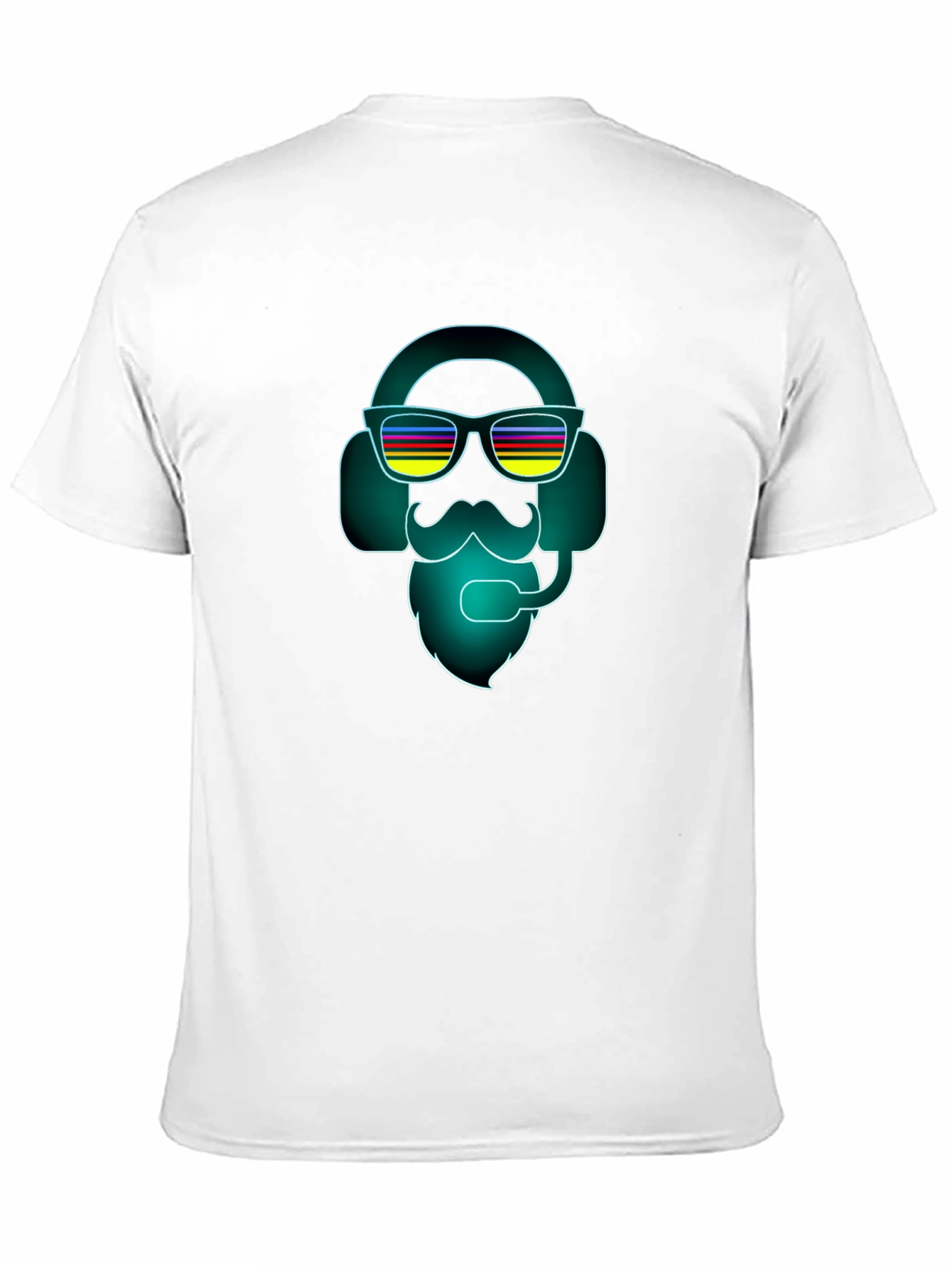 Neon DJ Bearded Man Graphic Tee
