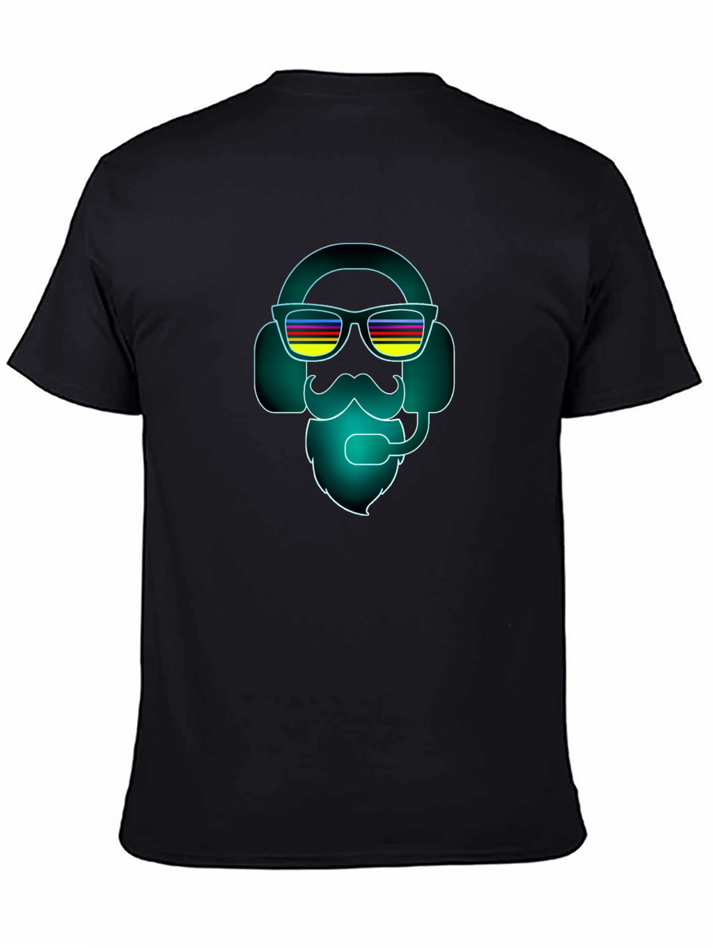 Neon DJ Bearded Man Graphic Tee