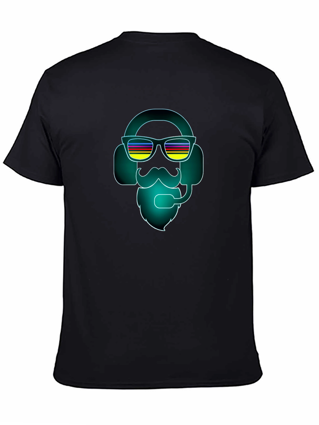 Neon DJ Bearded Man Graphic Tee