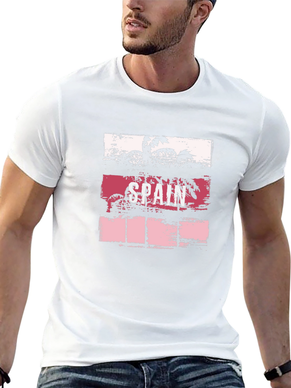 Spain Palm Tree Graphic T-Shirt - Tropical Vacation Tee