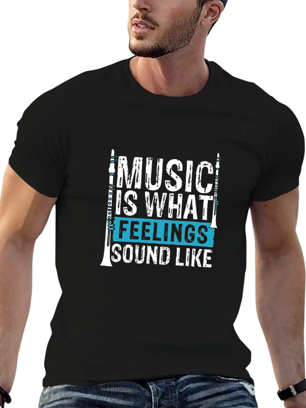 Music Is What Feelings Sound Like Graphic T-Shirt
