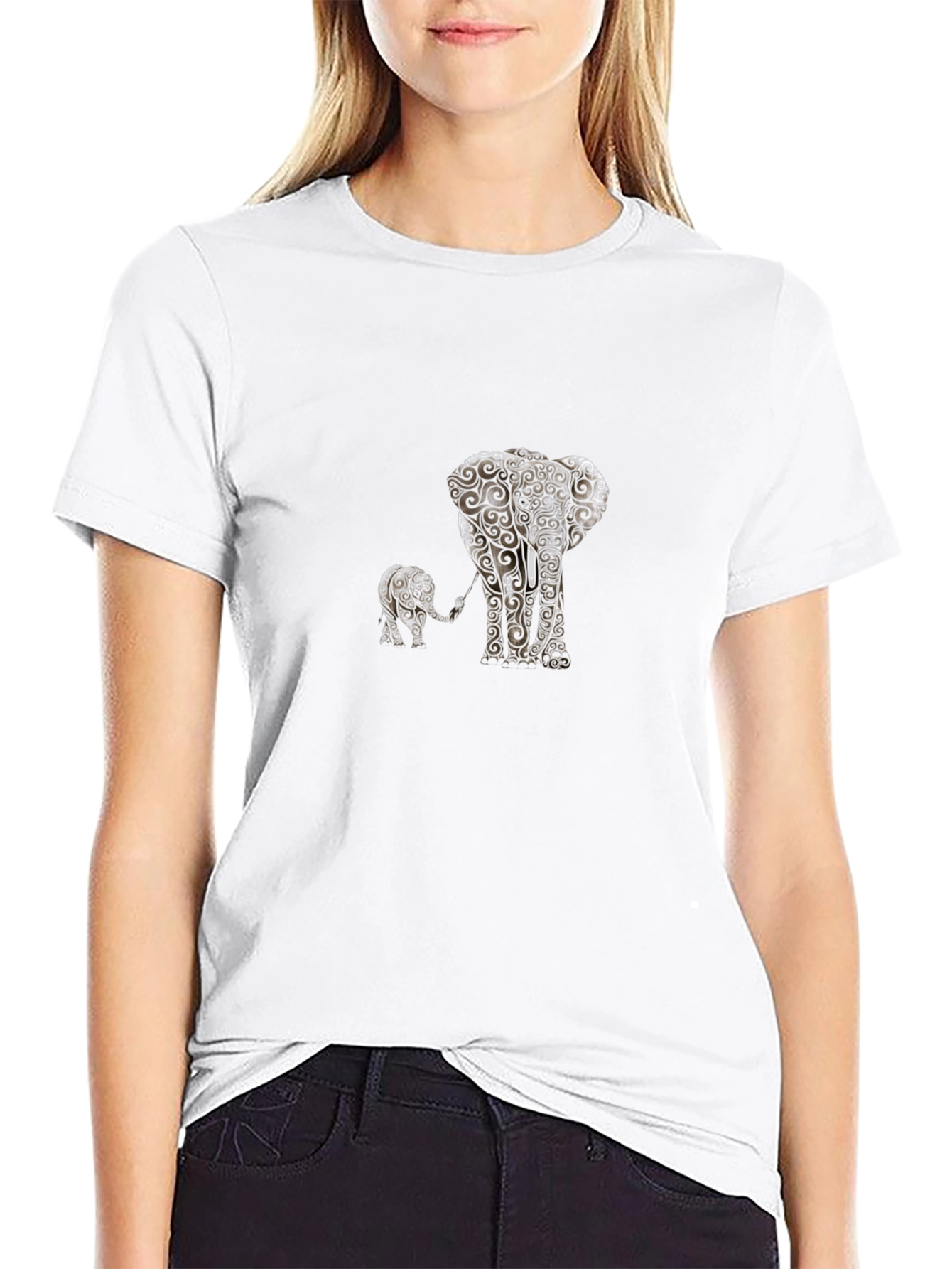 Elephant Family Black T-Shirt