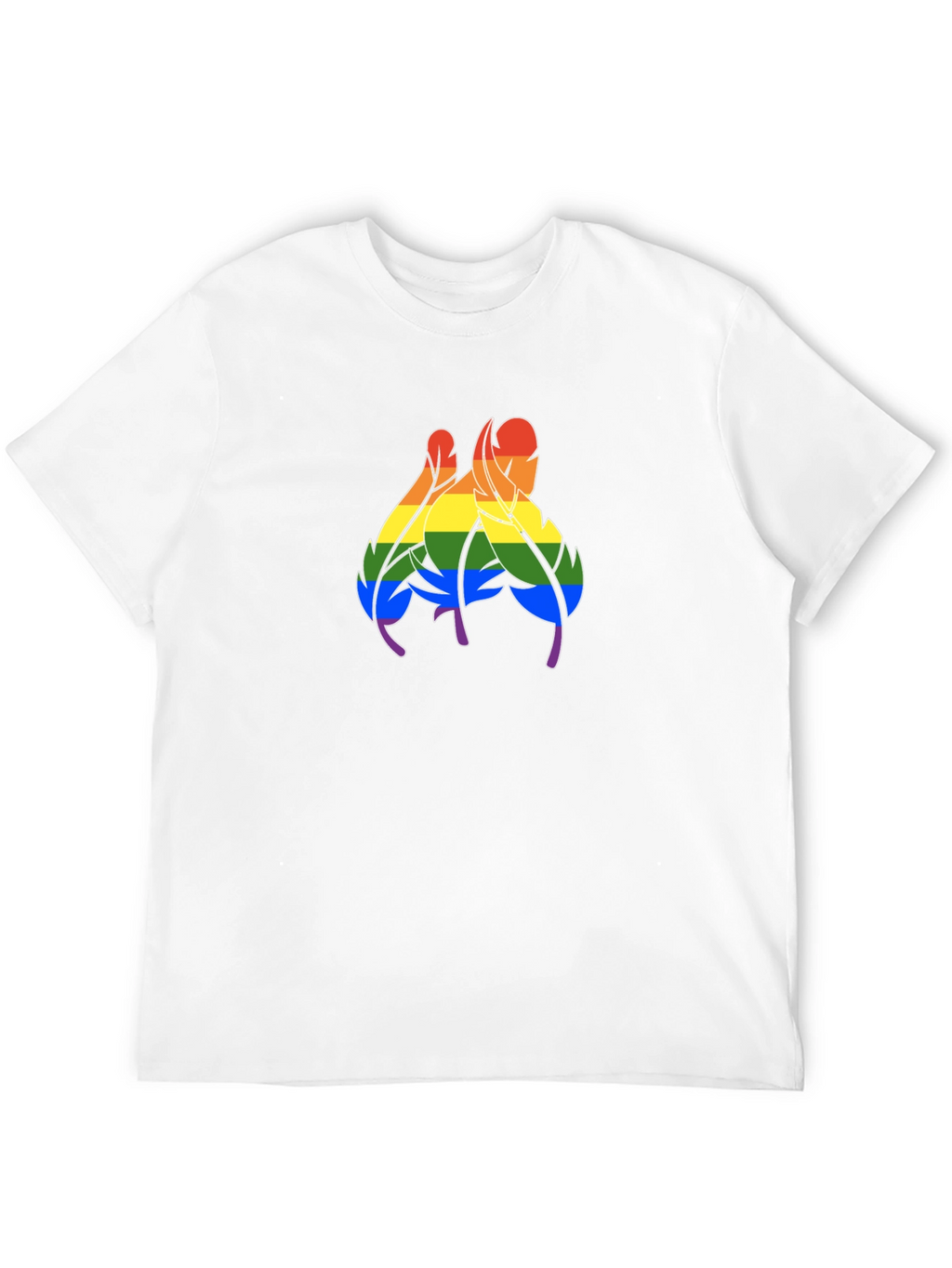 Rainbow Feather Graphic Black T-Shirt