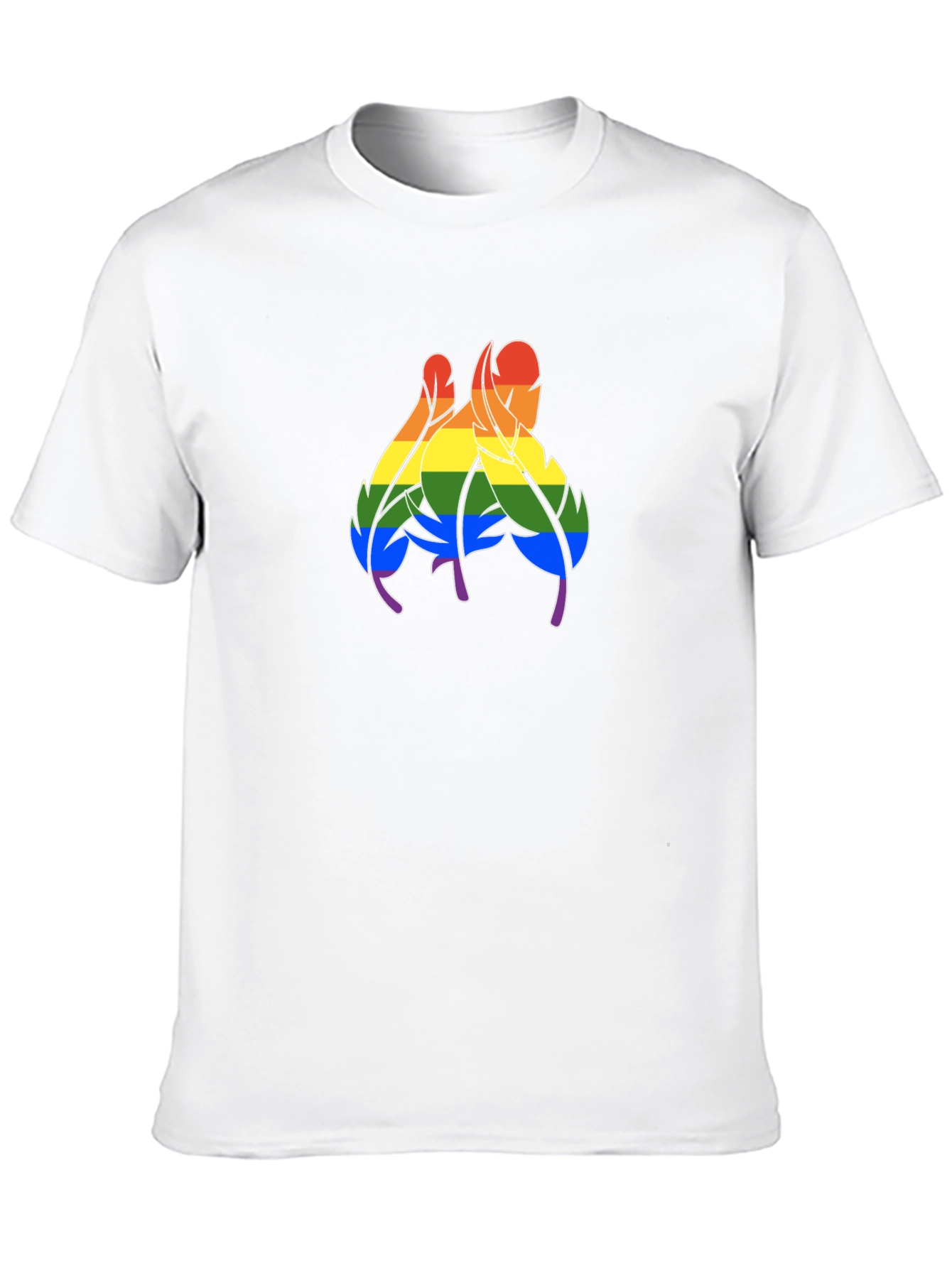 Rainbow Feather Graphic Black T-Shirt