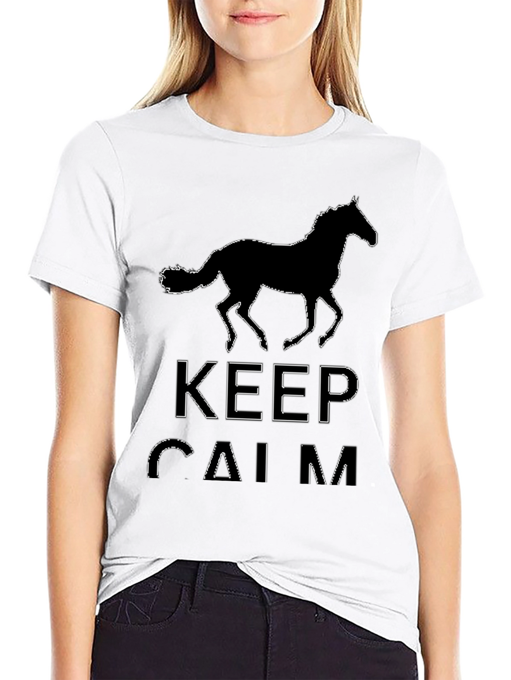 Keep Calm Horse Silhouette Black T-Shirt