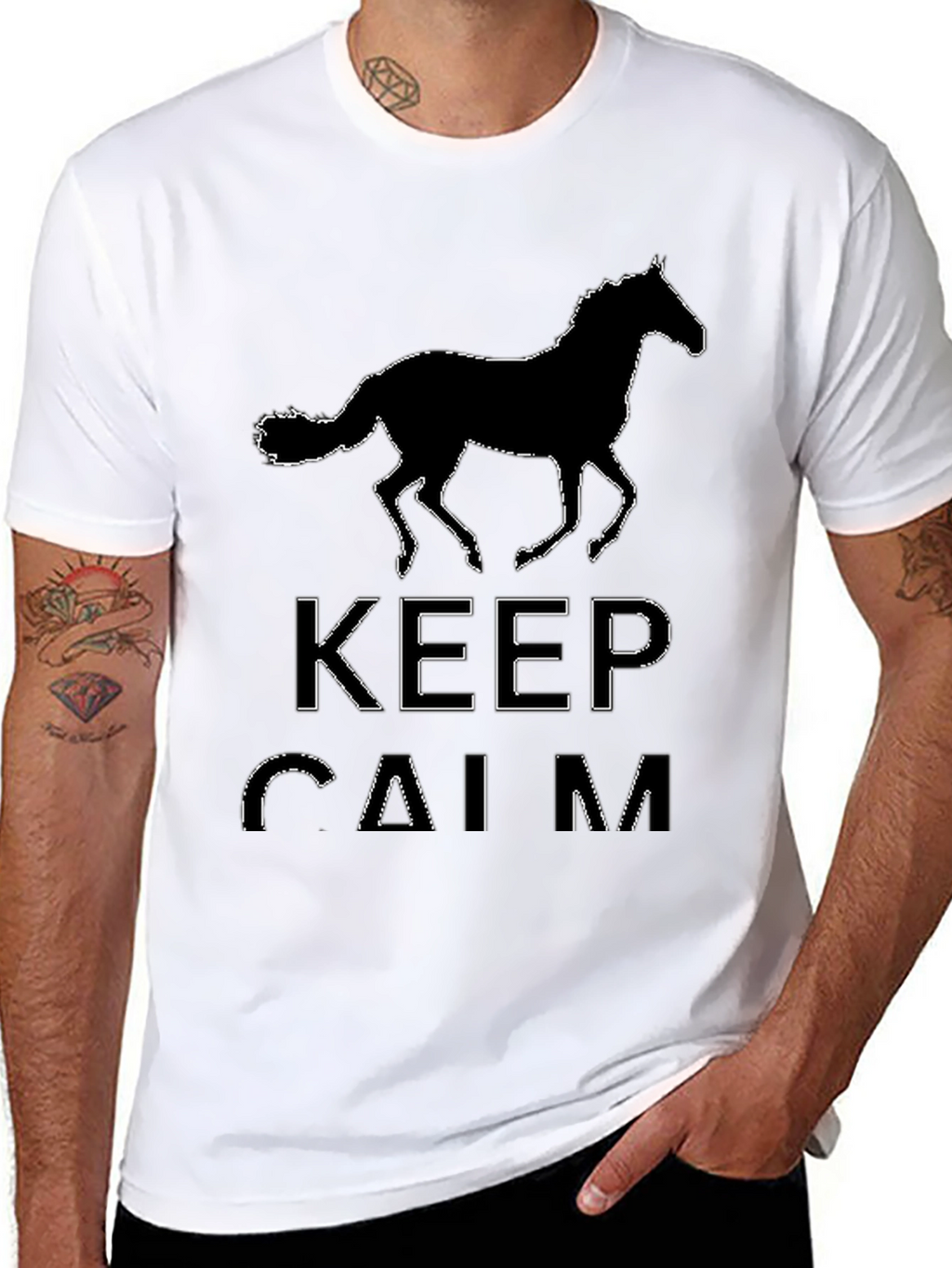 Keep Calm Horse Silhouette Black T-Shirt