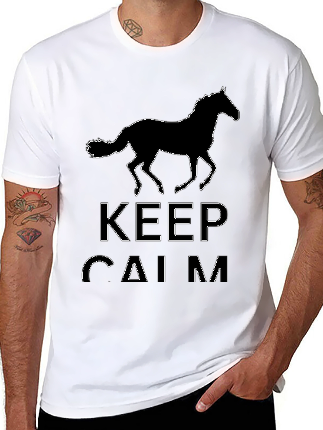 Keep Calm Horse Silhouette Black T-Shirt