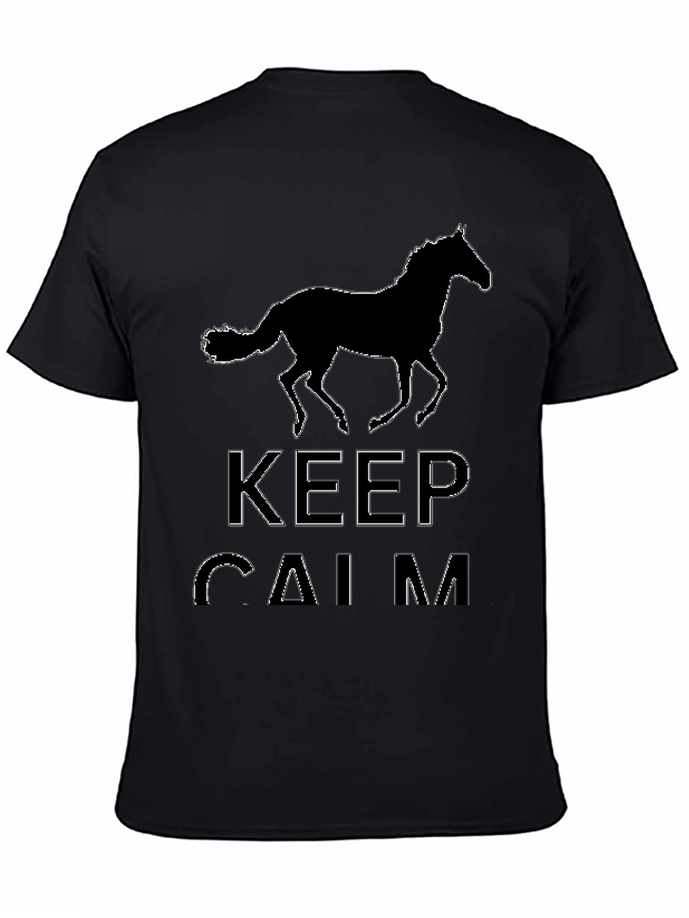 Keep Calm Horse Silhouette Black T-Shirt