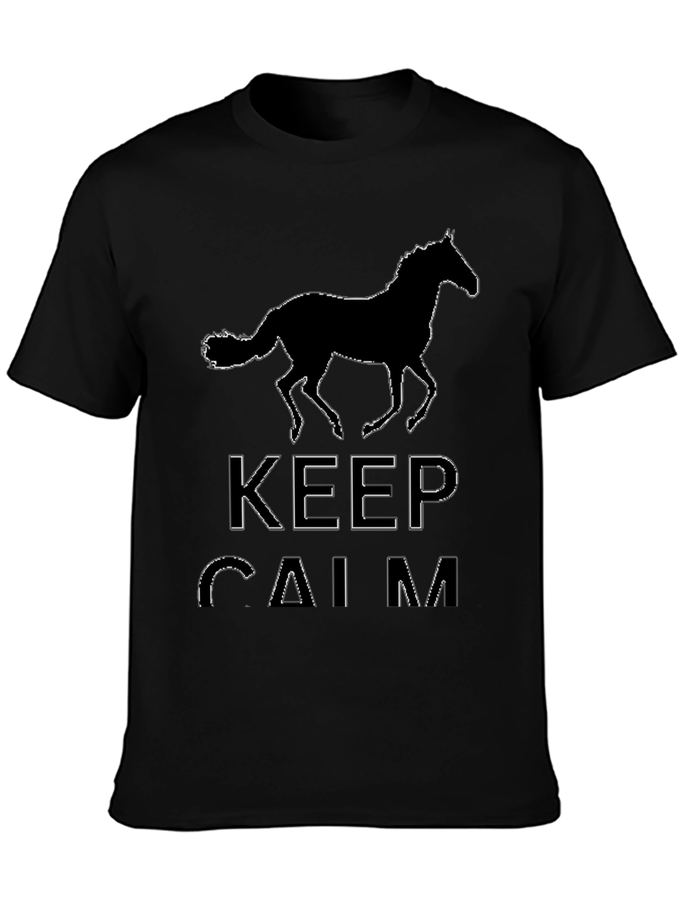 Keep Calm Horse Silhouette Black T-Shirt