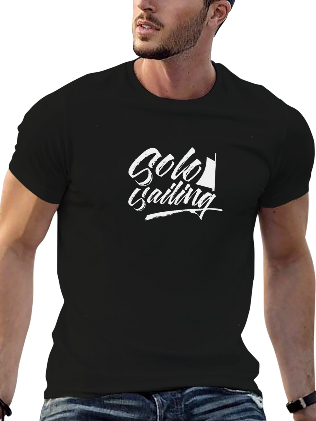 Solo Sailing Graphic Black T-Shirt