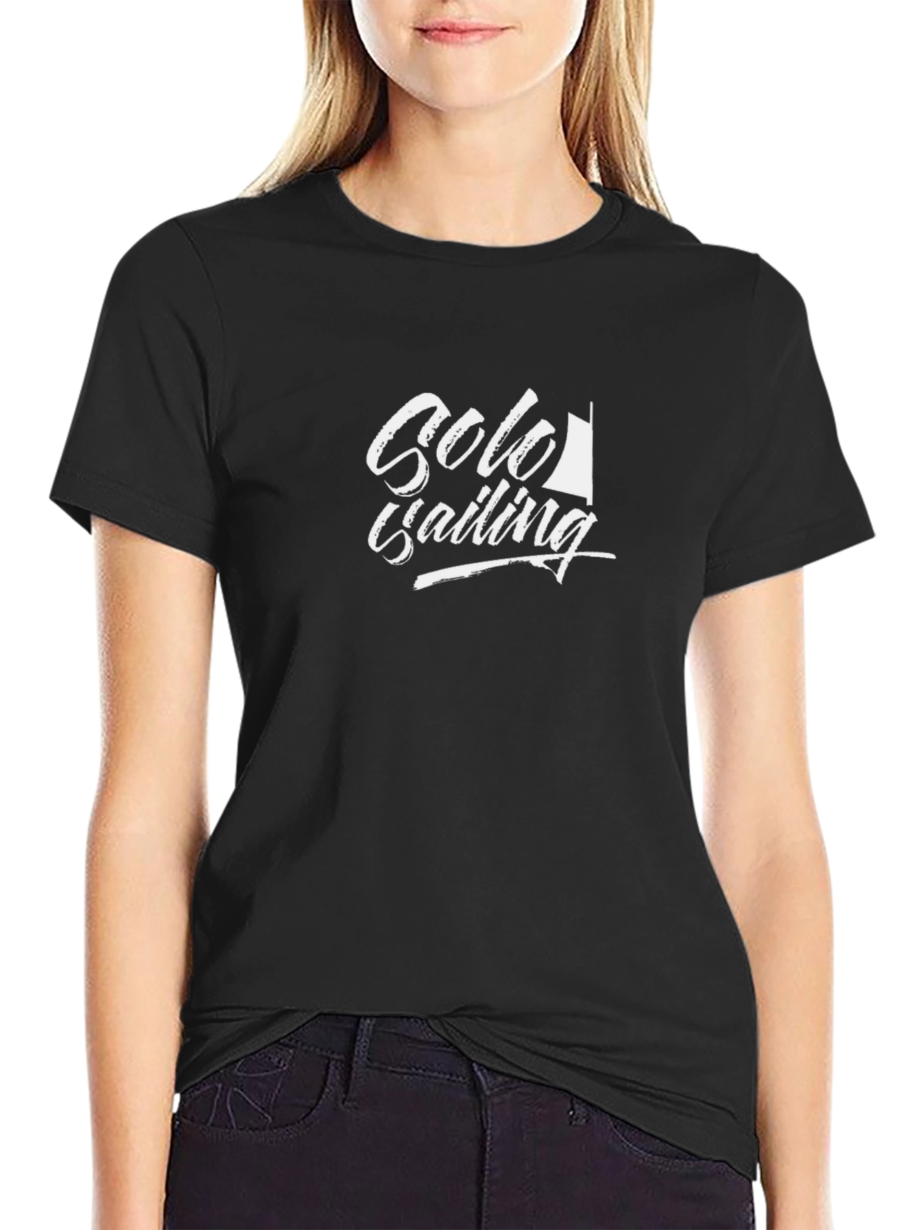 Solo Sailing Graphic Black T-Shirt