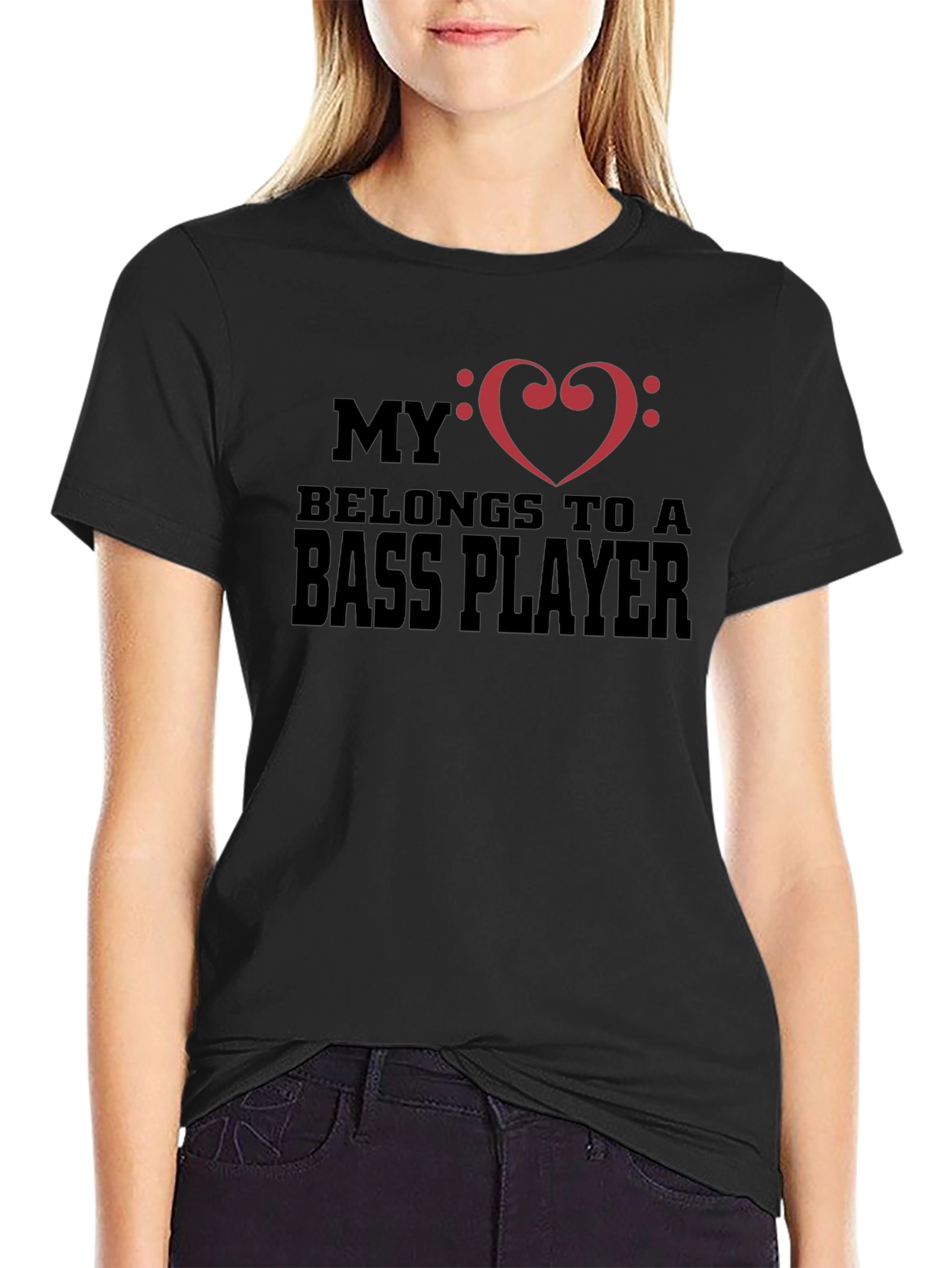Bass Player Heart T-Shirt - Music Lover Tee