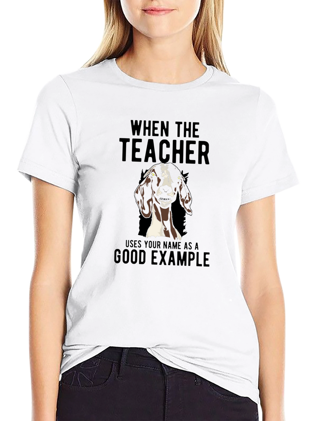 Funny Goat Teachers Good Example T-Shirt