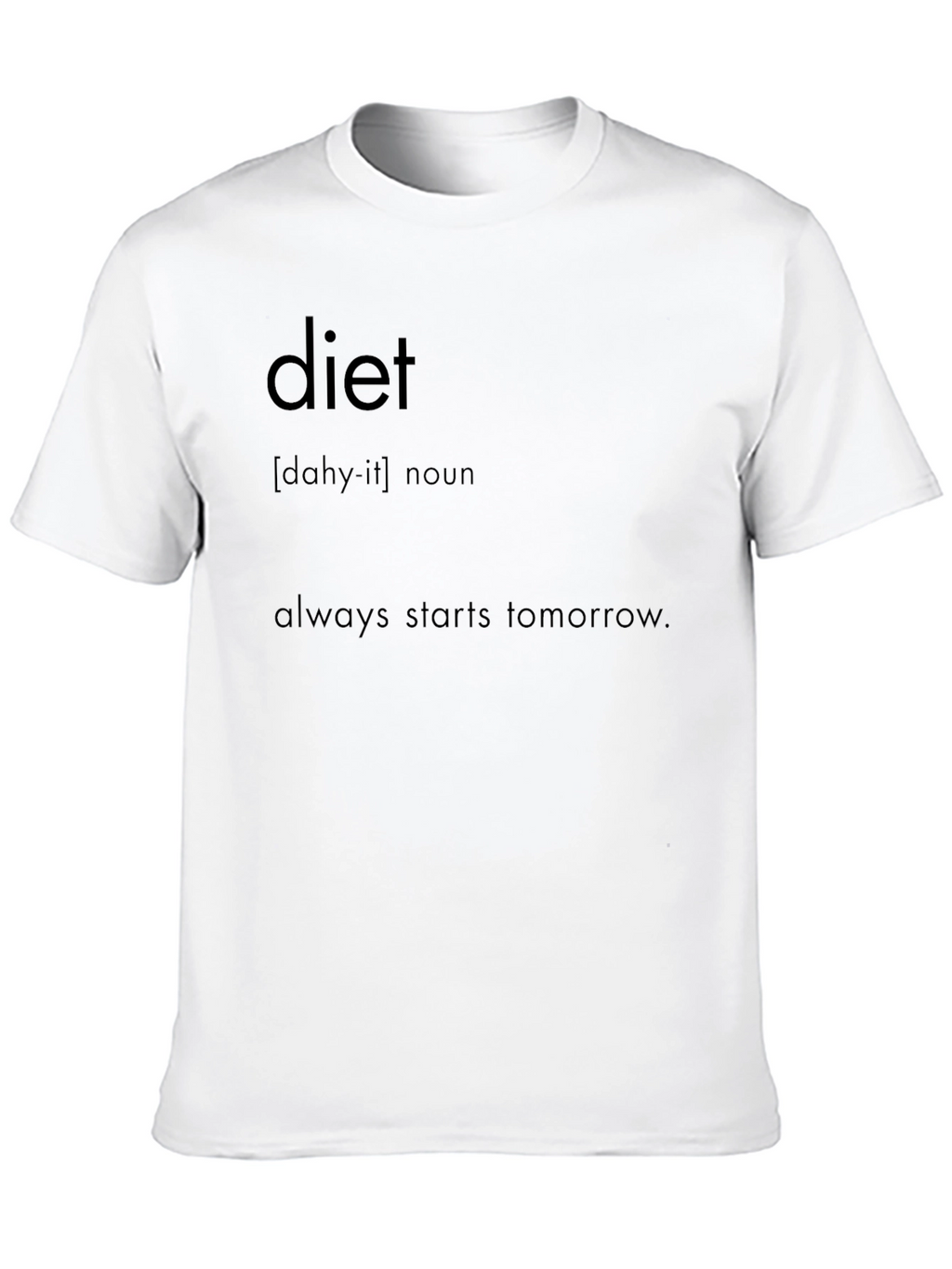 Diet Starts Tomorrow Black Graphic Tee