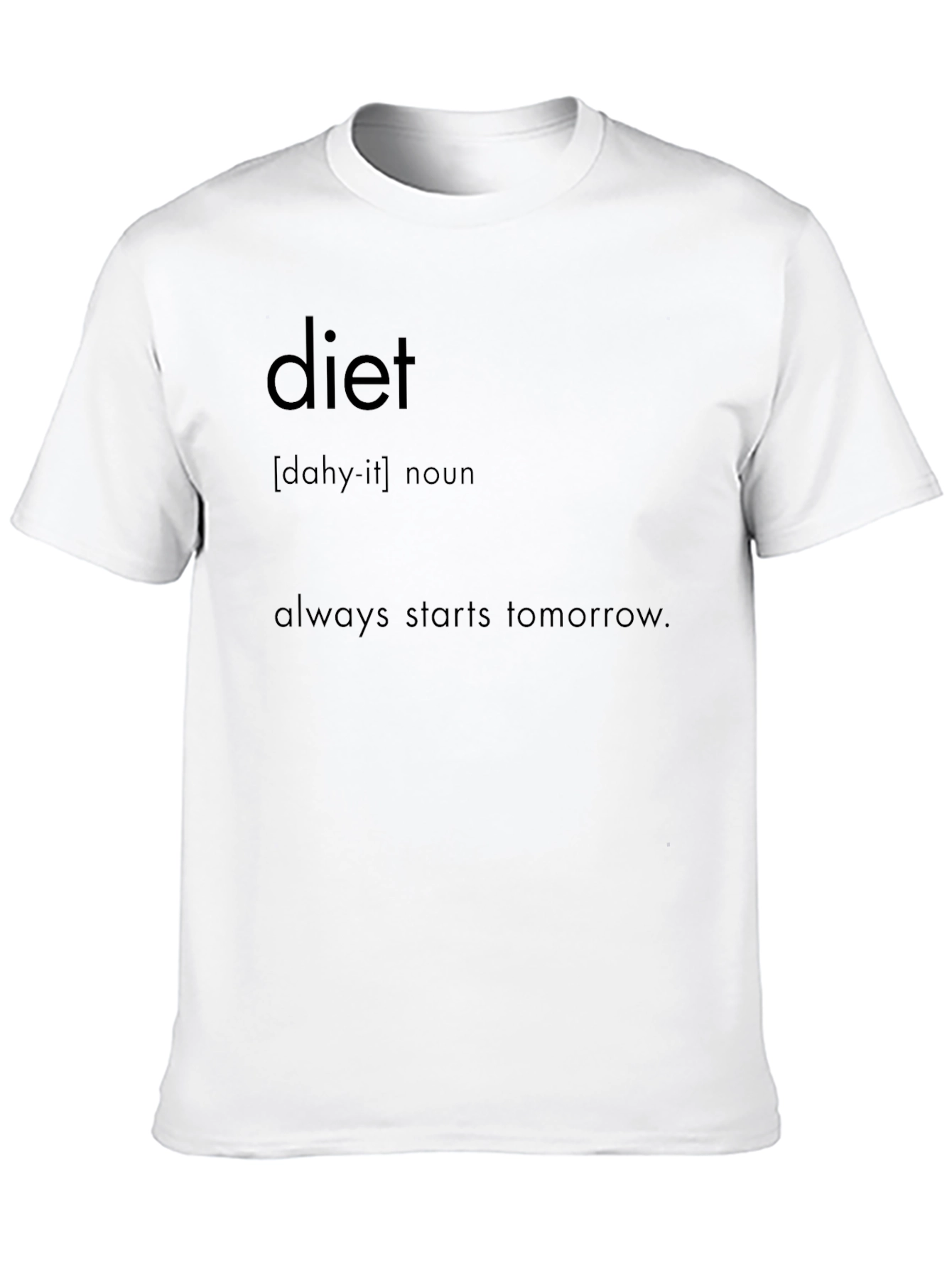 Diet Starts Tomorrow Black Graphic Tee