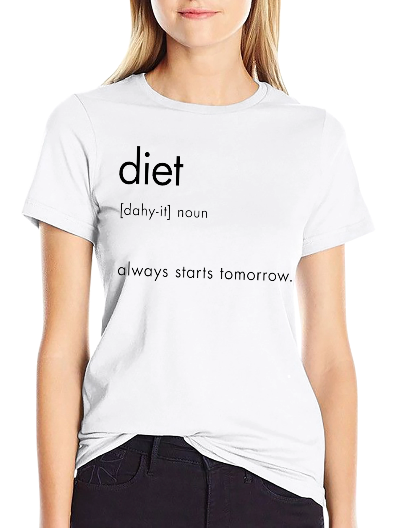 Diet Starts Tomorrow Black Graphic Tee