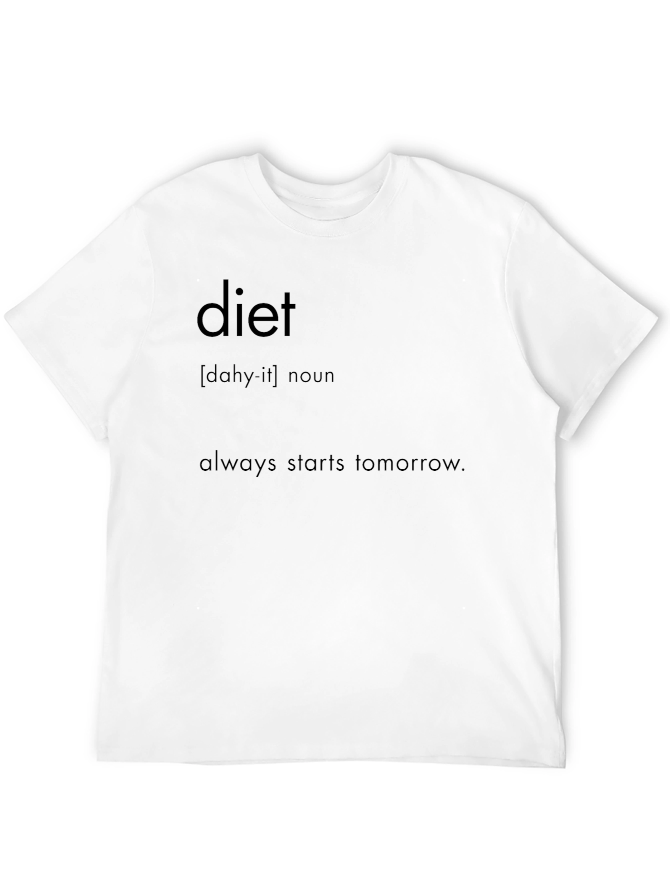 Diet Starts Tomorrow Black Graphic Tee