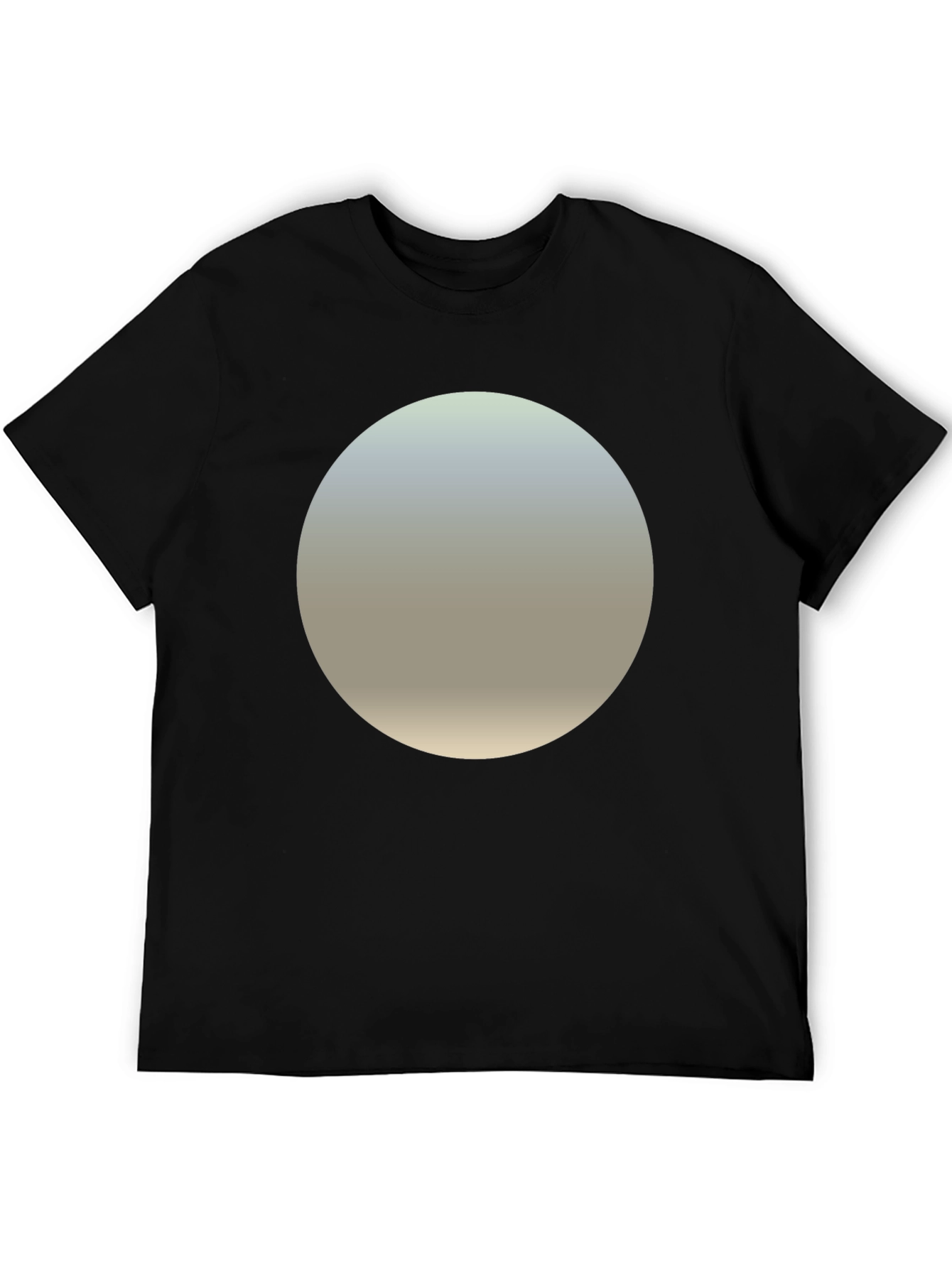 Minimalist Black T-Shirt with Gradient Circle Design