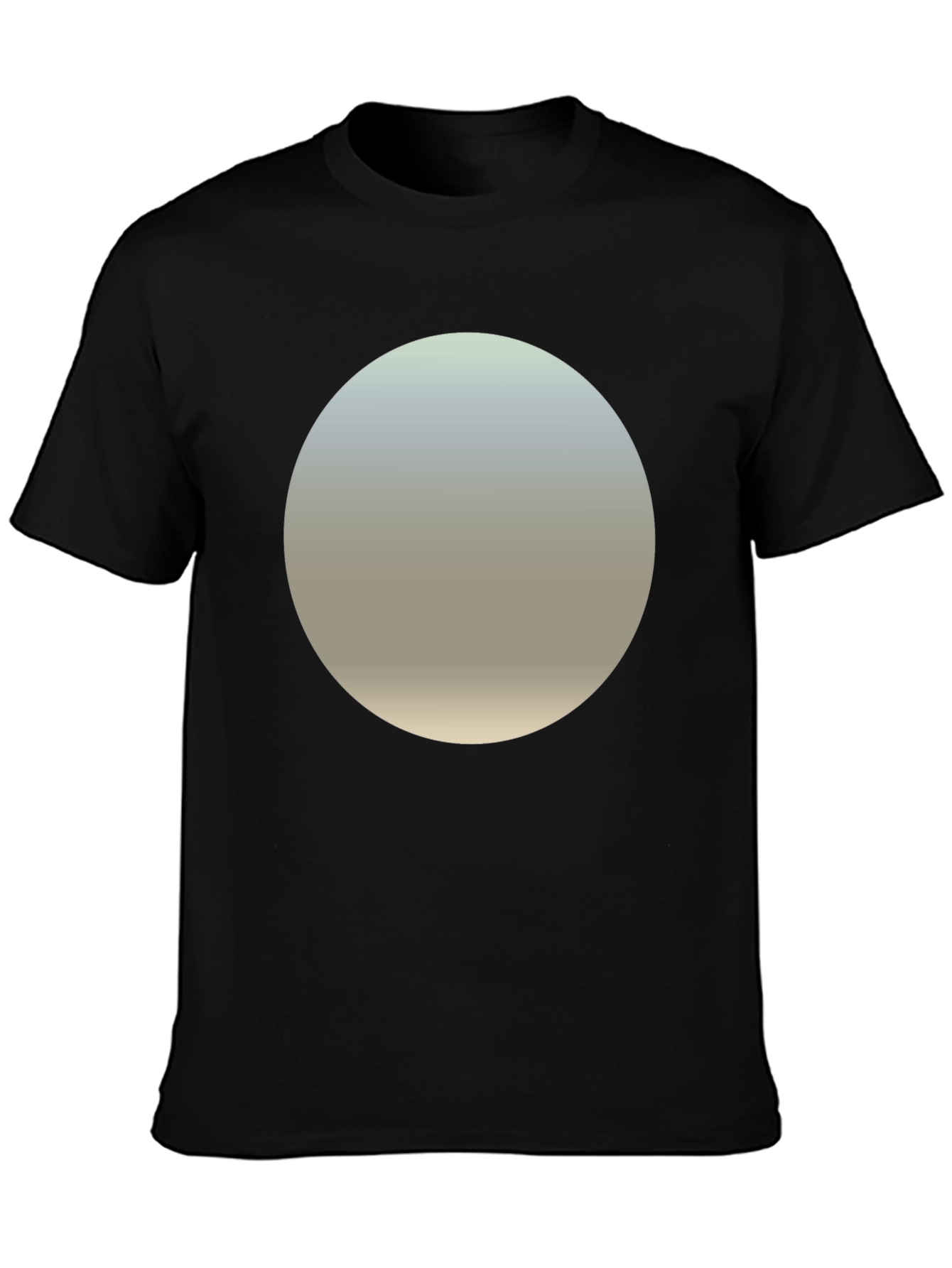 Minimalist Black T-Shirt with Gradient Circle Design