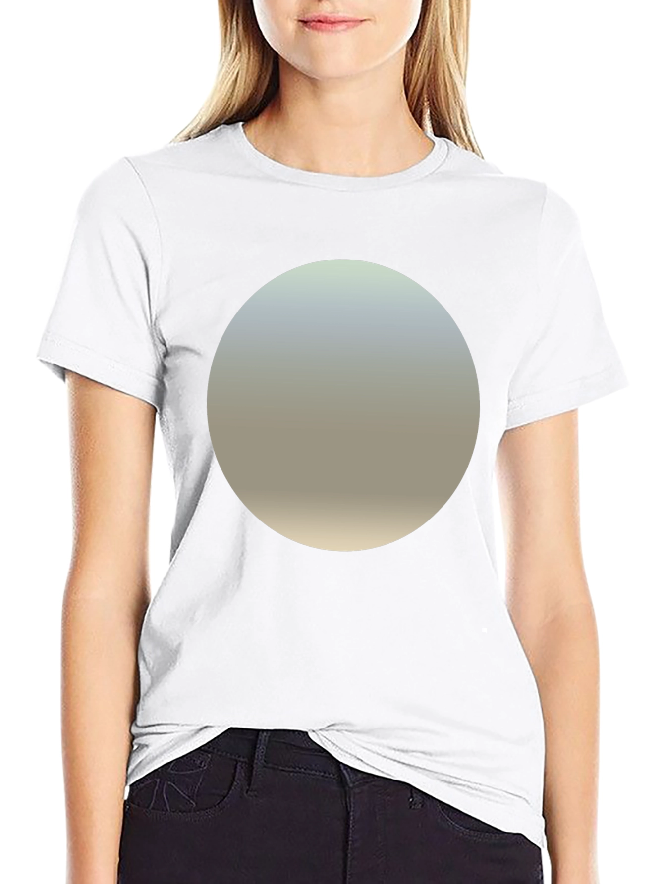 Minimalist Black T-Shirt with Gradient Circle Design