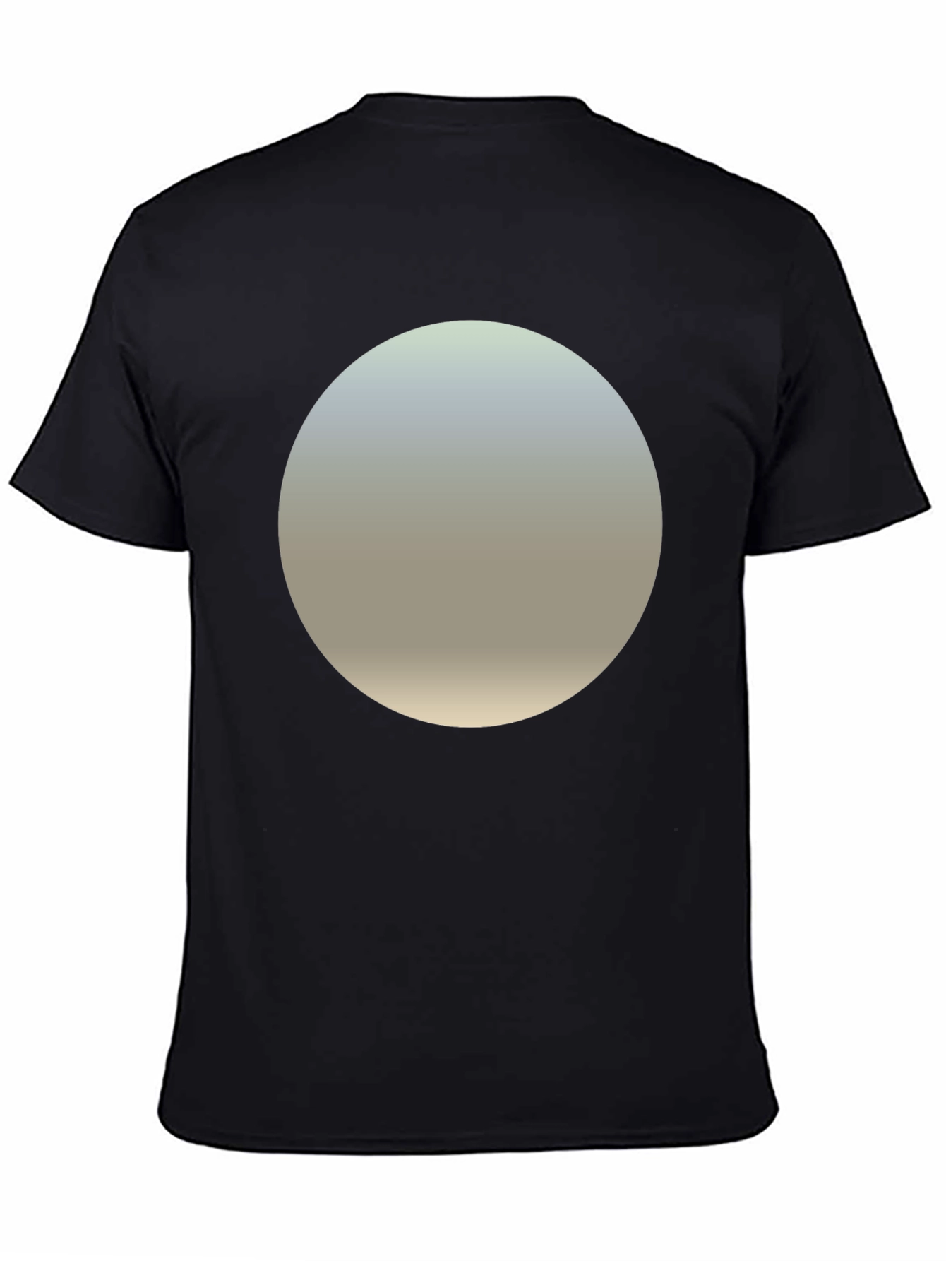 Minimalist Black T-Shirt with Gradient Circle Design