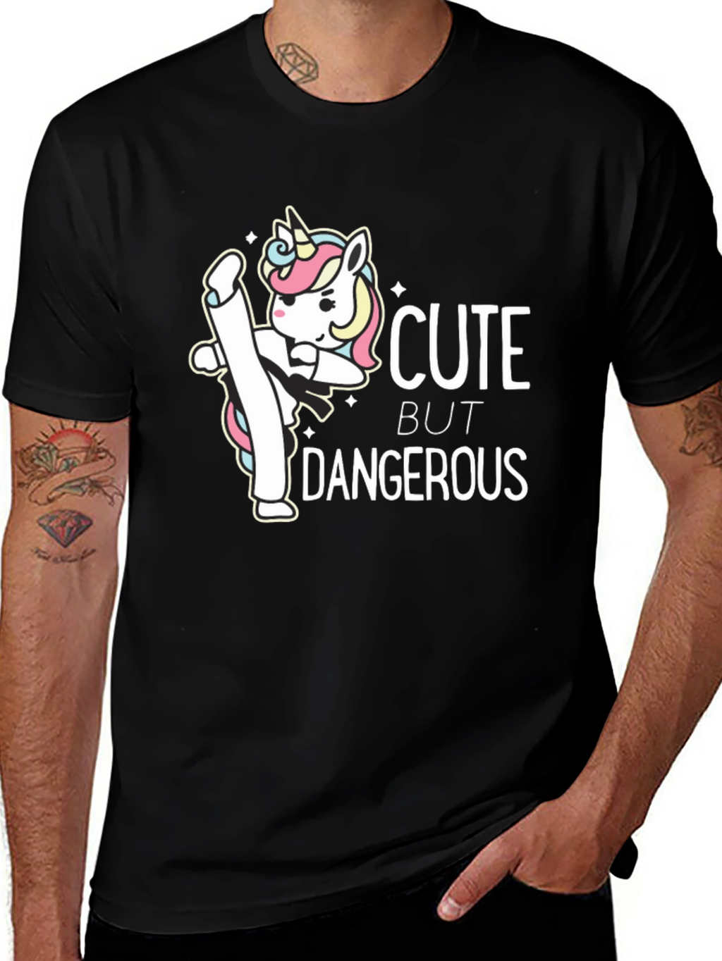 Cute But Dangerous Unicorn Graphic T-Shirt
