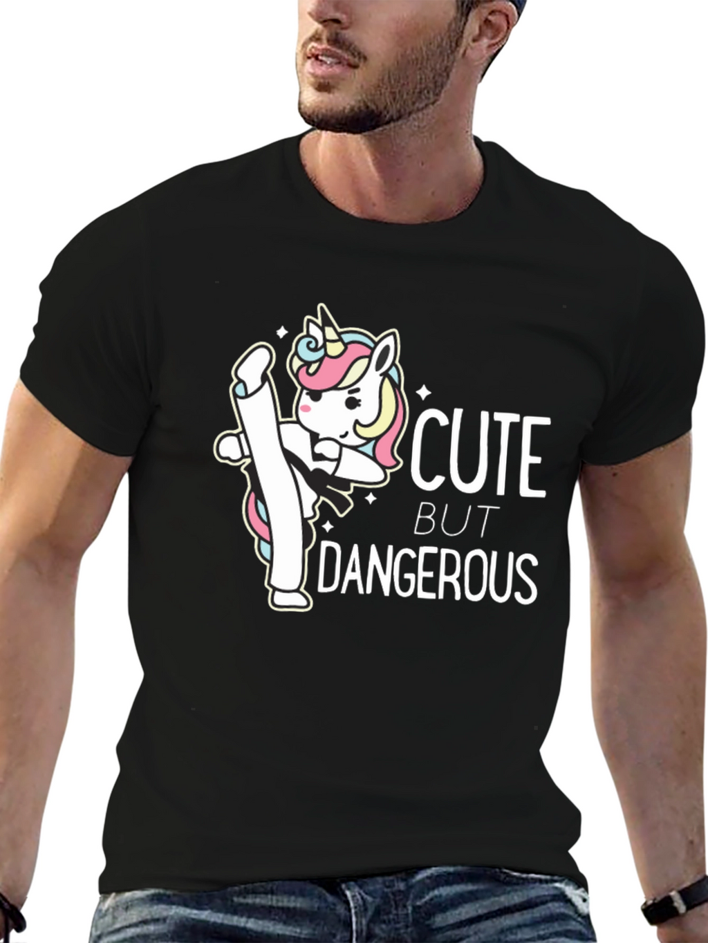 Cute But Dangerous Unicorn Graphic T-Shirt
