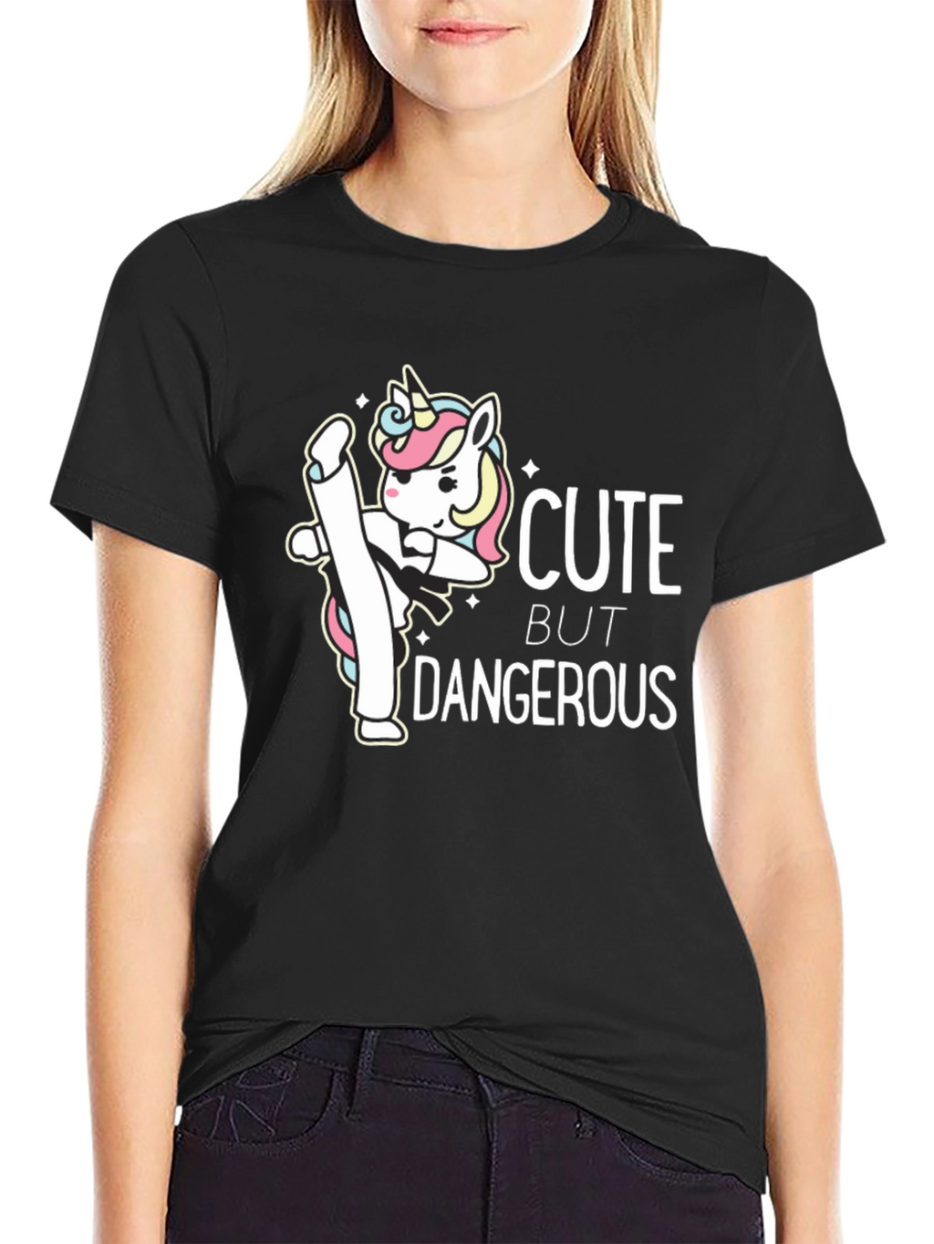 Cute But Dangerous Unicorn Graphic T-Shirt