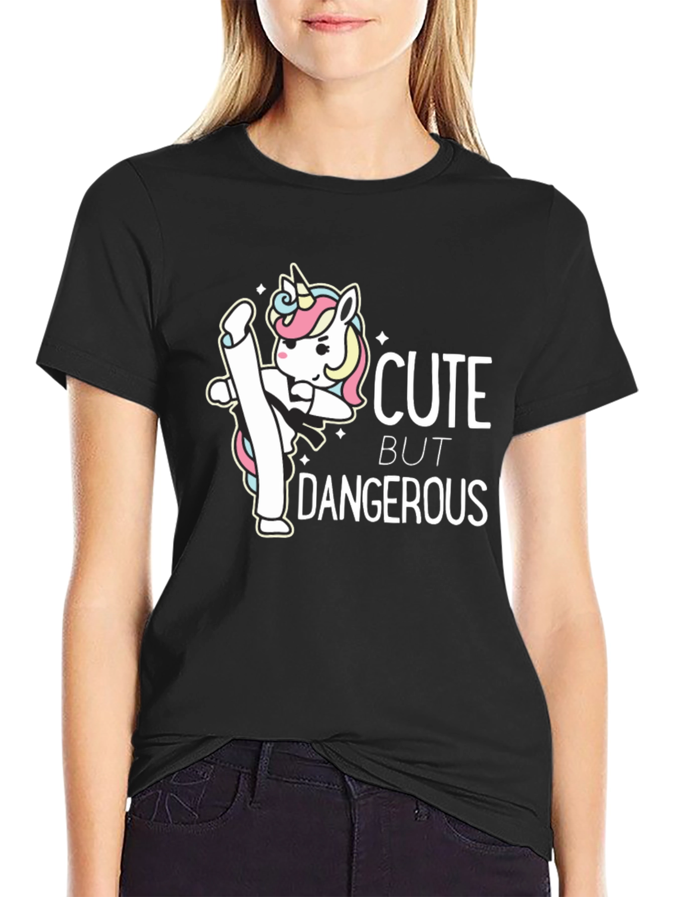 Cute But Dangerous Unicorn Graphic T-Shirt