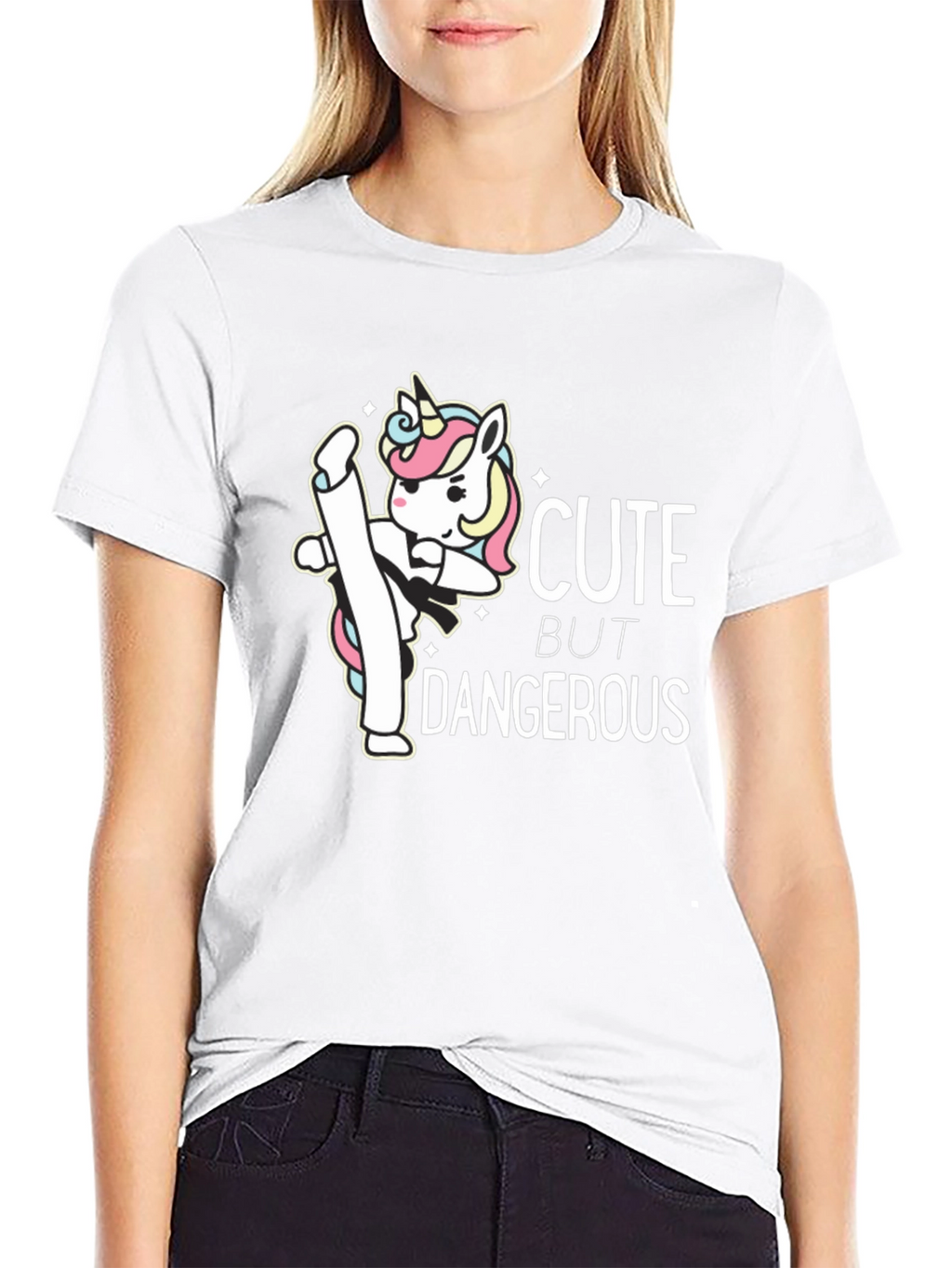 Cute But Dangerous Unicorn Graphic T-Shirt
